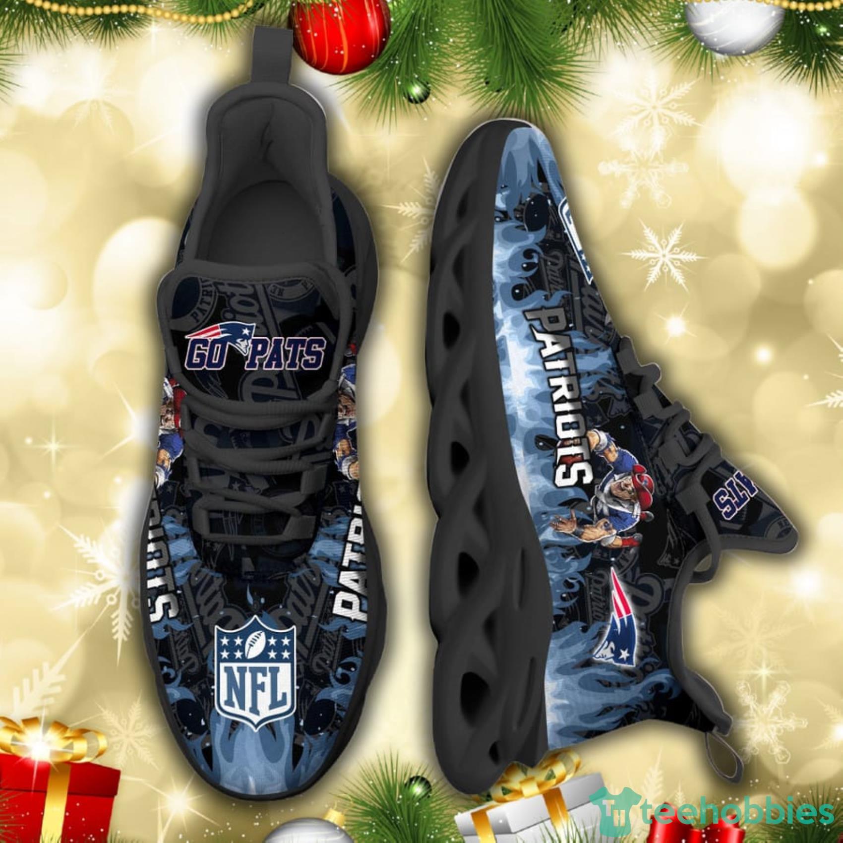 New England Patriots NFL Fire Flame And Mascot Print Max Soul Shoes For Men Women Product Photo 3