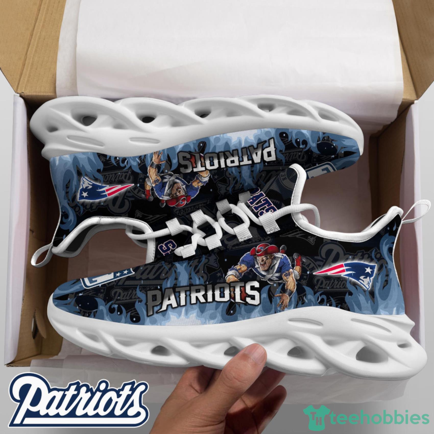 New England Patriots NFL Fire Flame And Mascot Print Max Soul Shoes For Men Women Product Photo 5