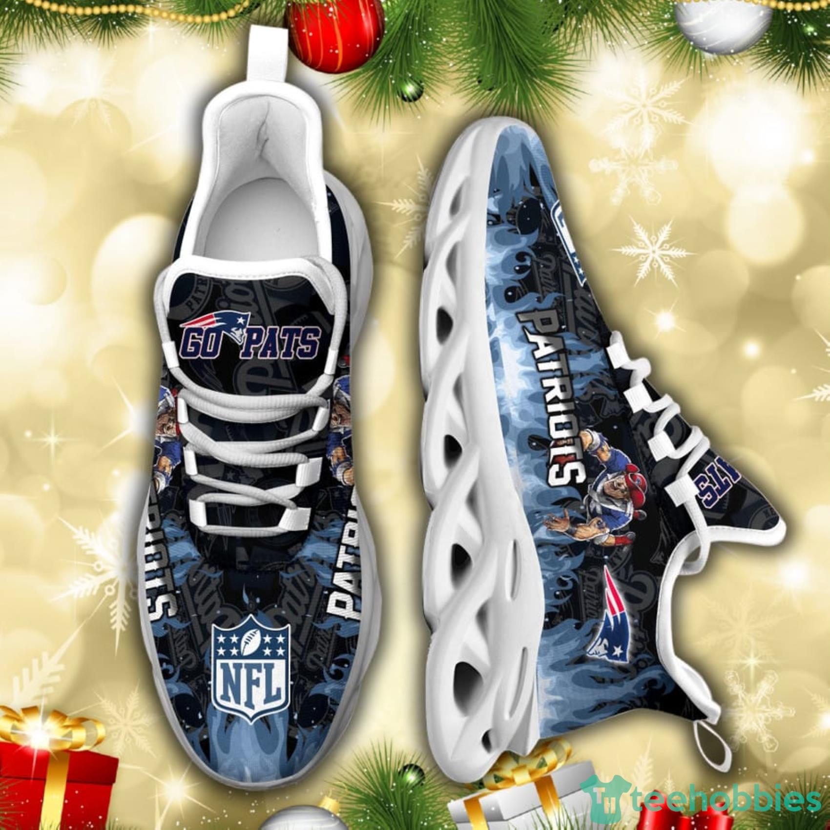 New England Patriots NFL Fire Flame And Mascot Print Max Soul Shoes For Men Women Product Photo 6