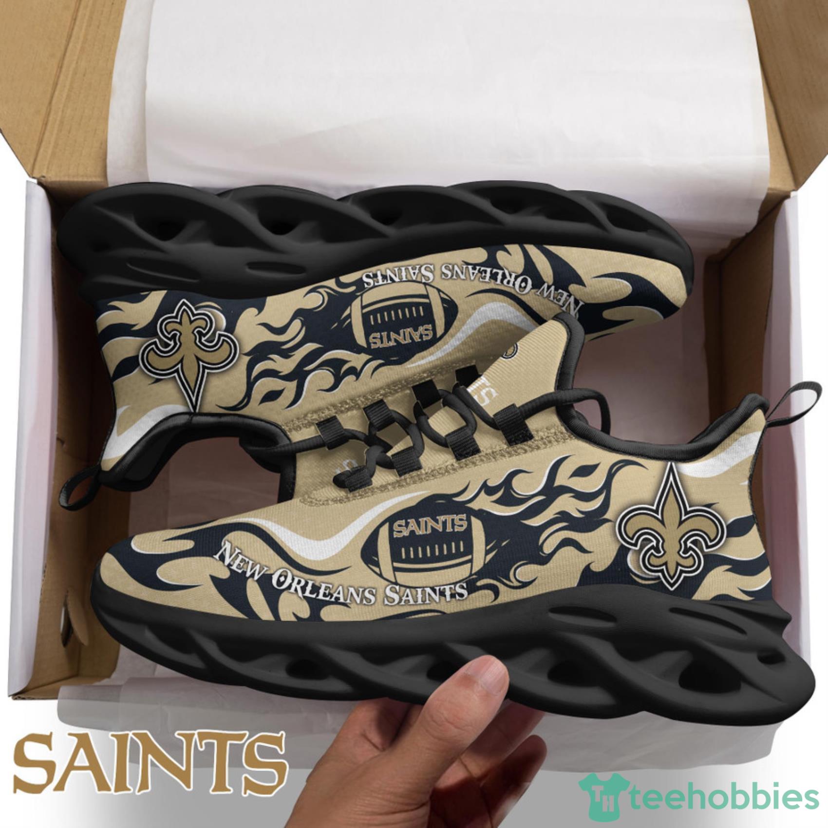 New Orleans Saints NFL Fire Ball AOP Print Max Soul Shoes Gift For Fans Product Photo 2