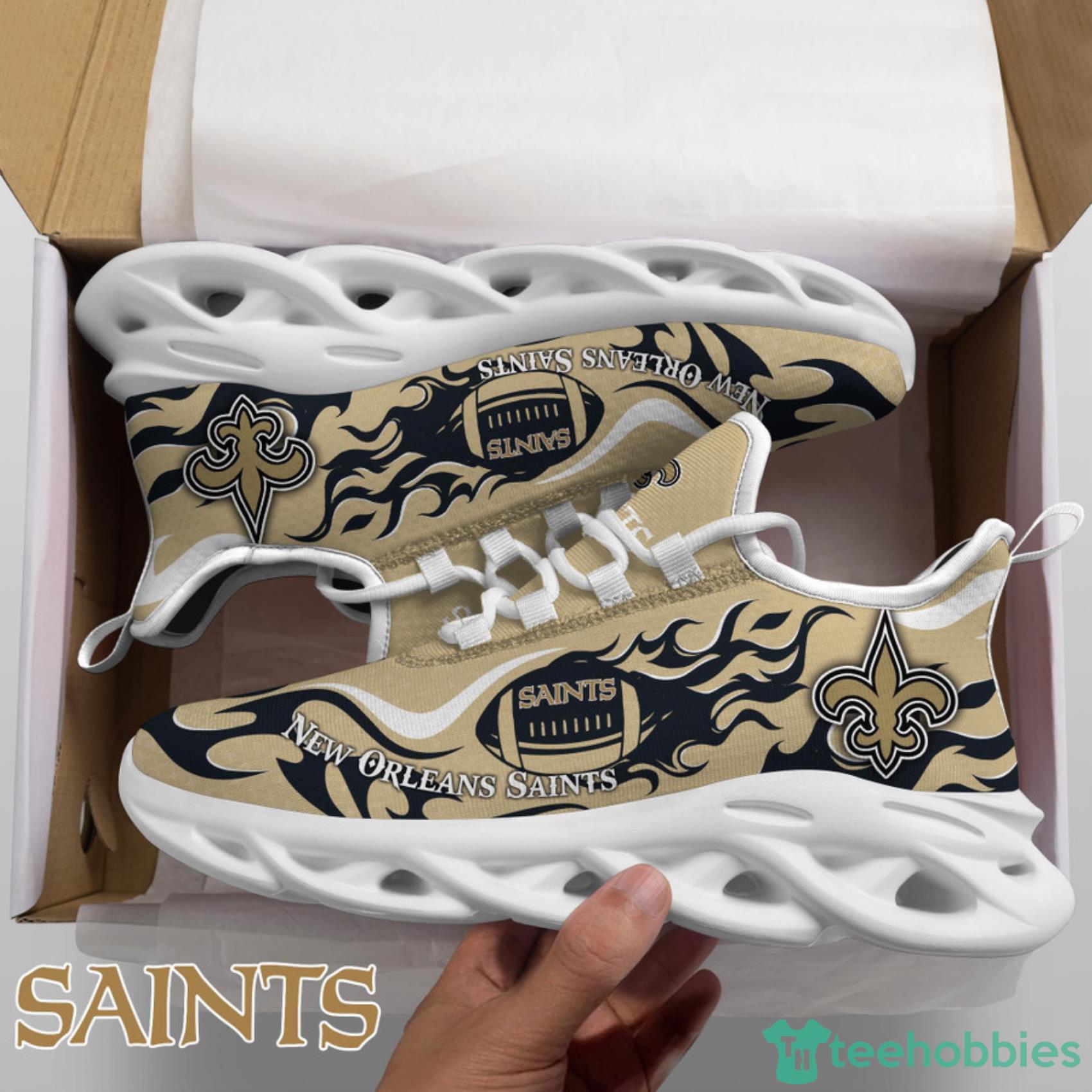 New Orleans Saints NFL Fire Ball AOP Print Max Soul Shoes Gift For Fans Product Photo 5