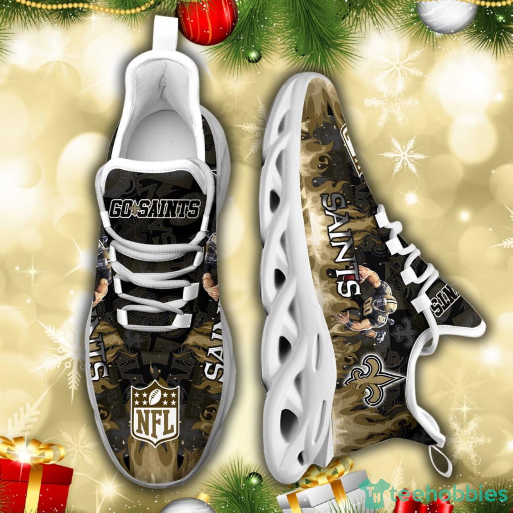 New Orleans Saints NFL Fire Flame And Mascot Print Max Soul Shoes For Men Women Product Photo 6