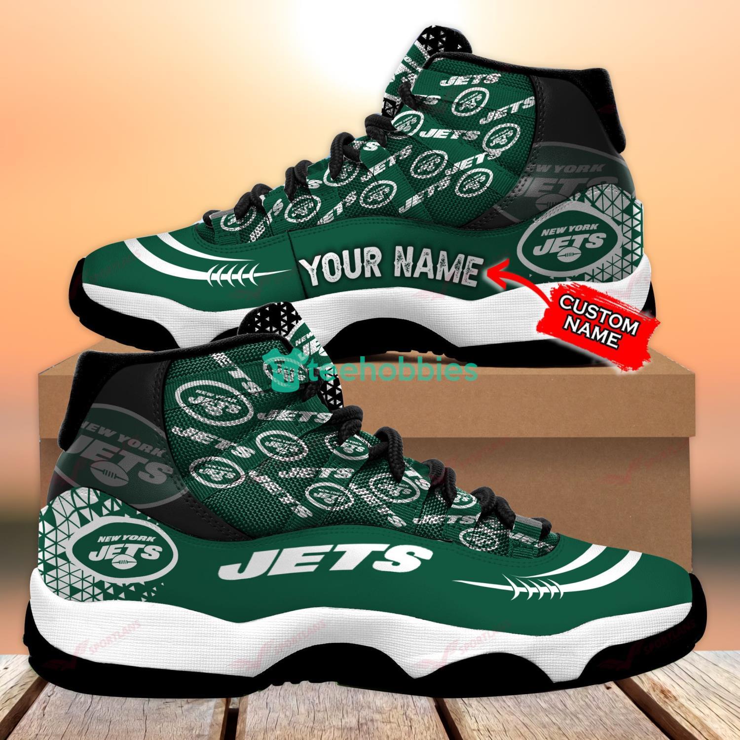 New York Jets NFL Custom Name Air Jordan 11 Sneakers Shoes For Fans Product Photo 1 New York Jets NFL Custom Name Air Jordan 11 Sneakers Shoes For Fans Product Photo 1
