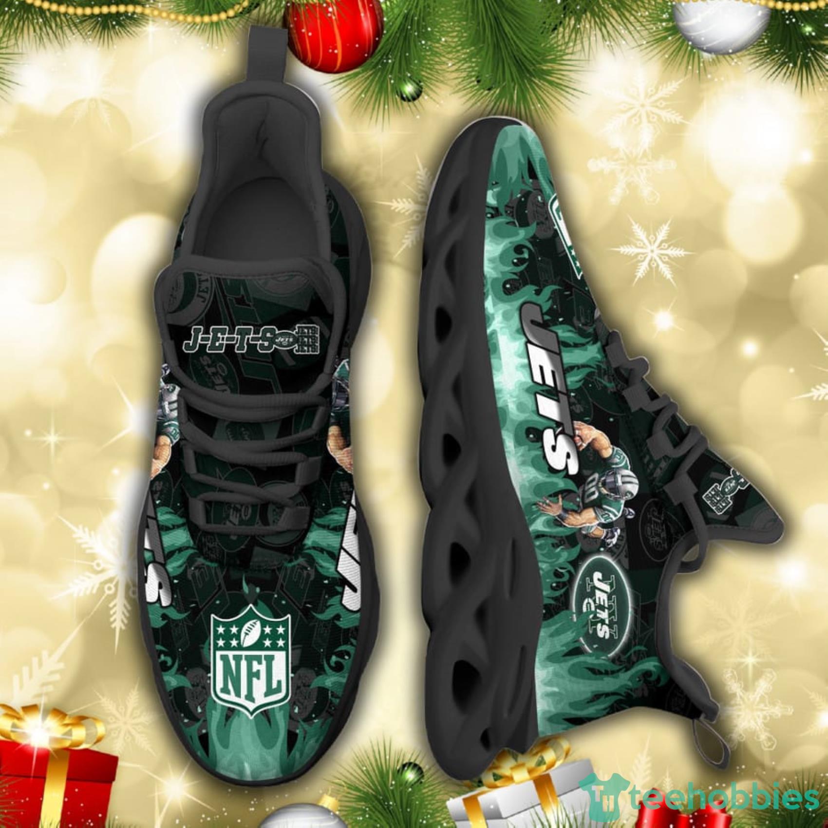 New York Jets NFL Fire Flame And Mascot Print Max Soul Shoes For Men Women Product Photo 3