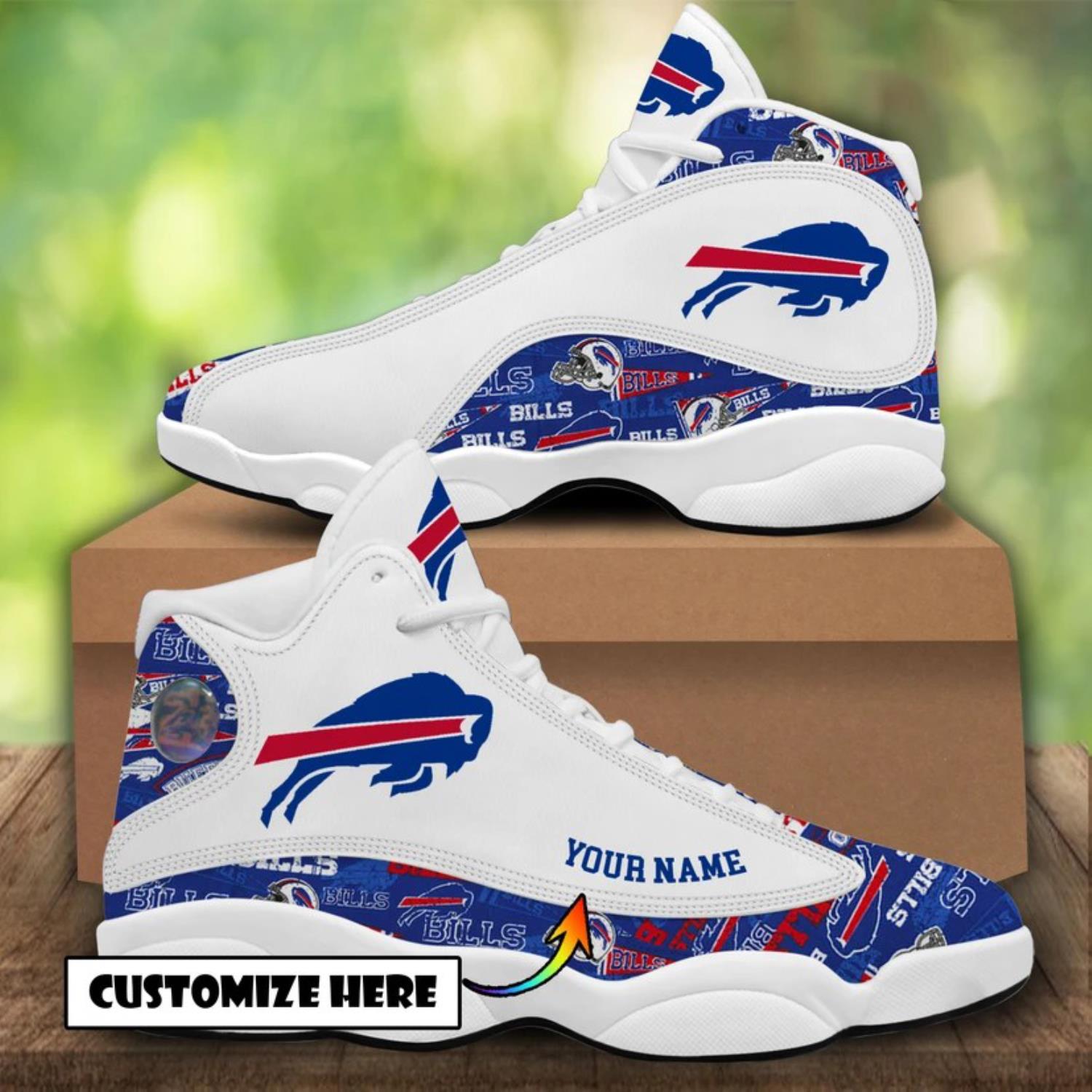 NFL Buffalo Bills Custom Name Basketball Sneakers New 2023 Air Jordan 13 Shoes Product Photo 1 NFL Buffalo Bills Custom Name Basketball Sneakers New 2023 Air Jordan 13 Shoes Product Photo 1