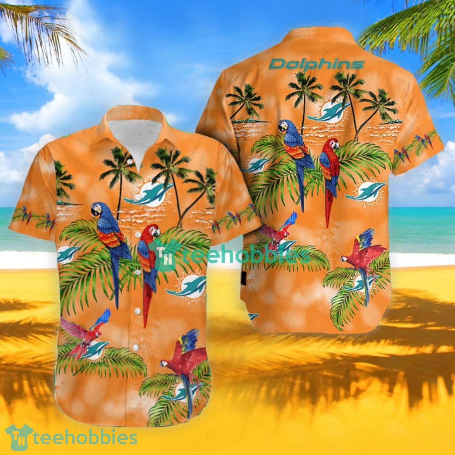 Nfl Miami Dolphins Parrot Tropical Aloha Aloha Beach Shirt Hawaiian Shirt Summer Gift Product Photo 1