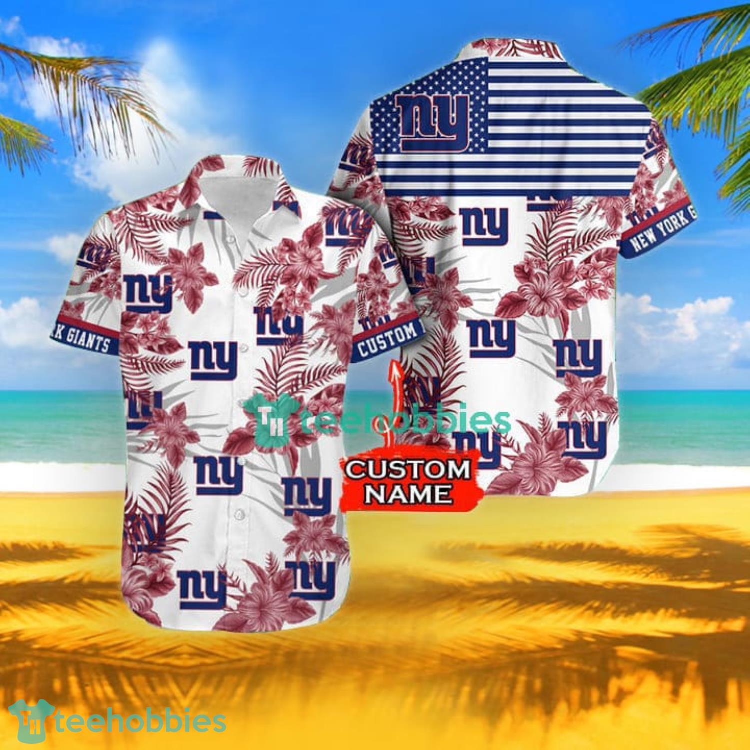 NFL New York Giants Aloha Tropical Hawaiian Shirt