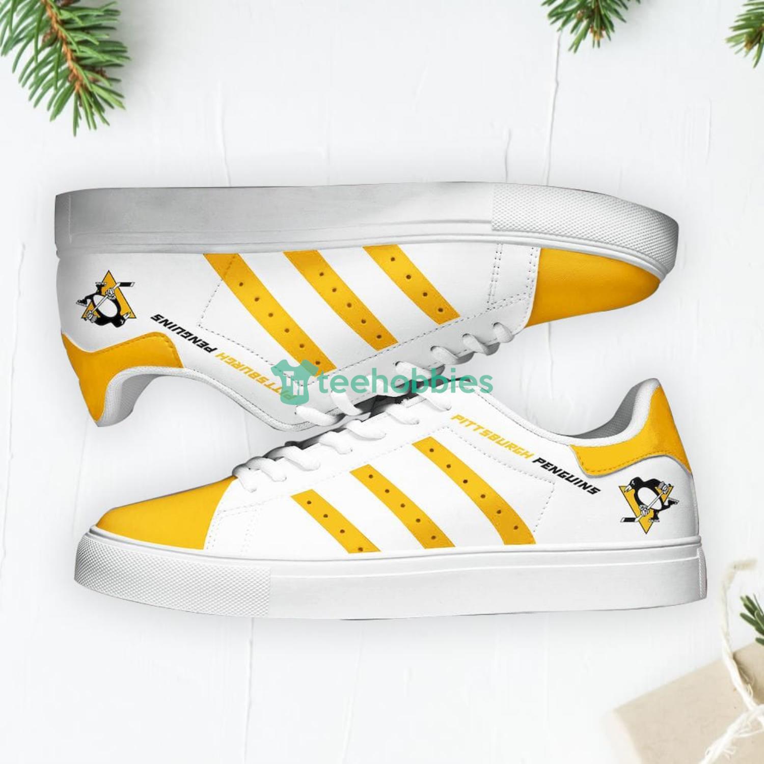Pittsburgh Penguins Stan Smith Low Top Skate Shoes Sneakers For Fans Product Photo 2