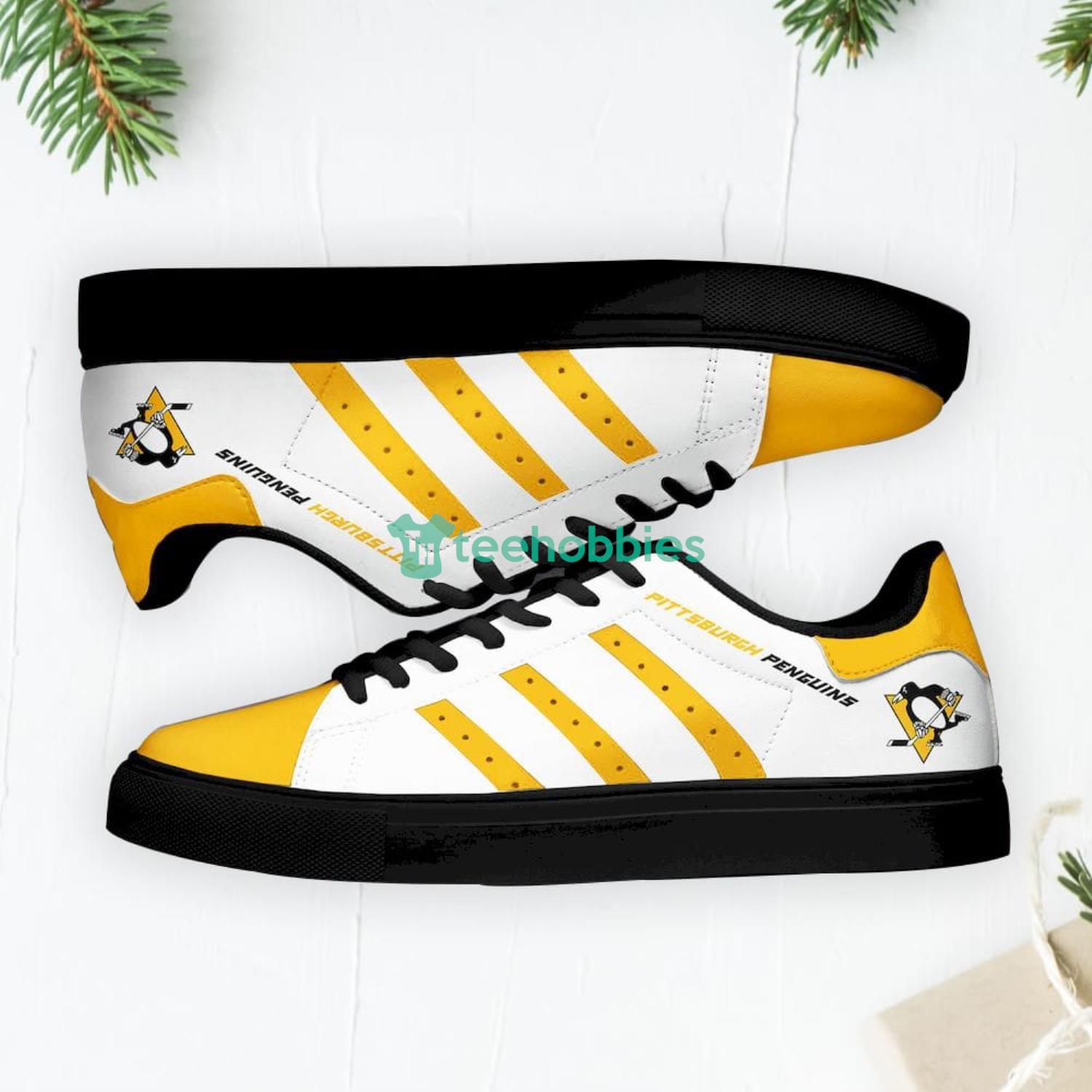 Pittsburgh Penguins Stan Smith Low Top Skate Shoes Sneakers For Fans Product Photo 1