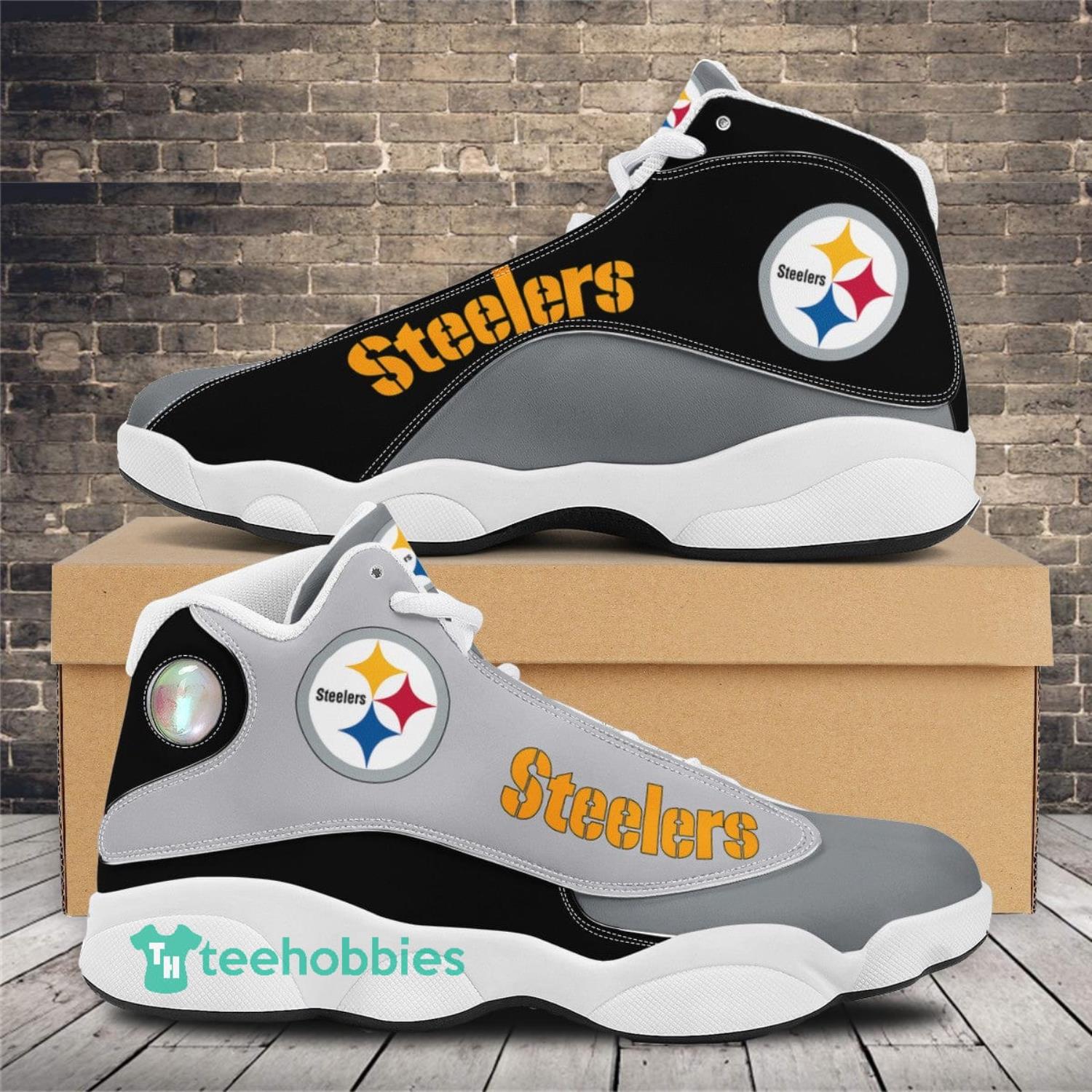 Pittsburgh Steelers Sport Team Basketball Sneakers NFL Casual Air Jordan 13 Shoes For Fans Product Photo 1