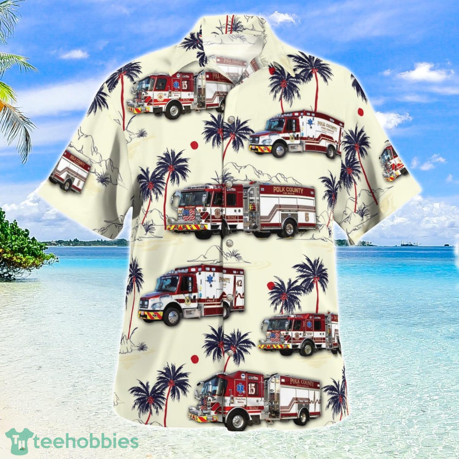 Polk County Fire Rescue Summer Gift Aloha Hawaiian Shirt image Polk County Fire Rescue Summer Gift Aloha Hawaiian Shirt Product Photo 2