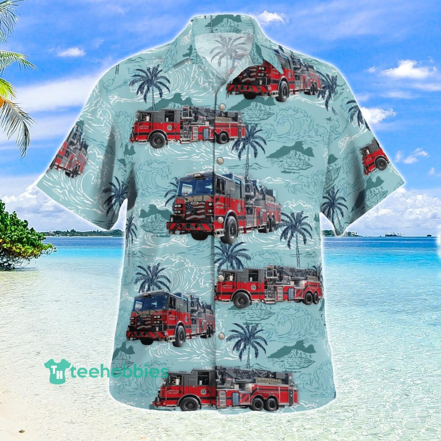 Rensselaer Fire Department Indiana Aloha Summer Beach Gift Hawaiian Shirt image Rensselaer Fire Department Indiana Aloha Summer Beach Gift Hawaiian Shirt Product Photo 3