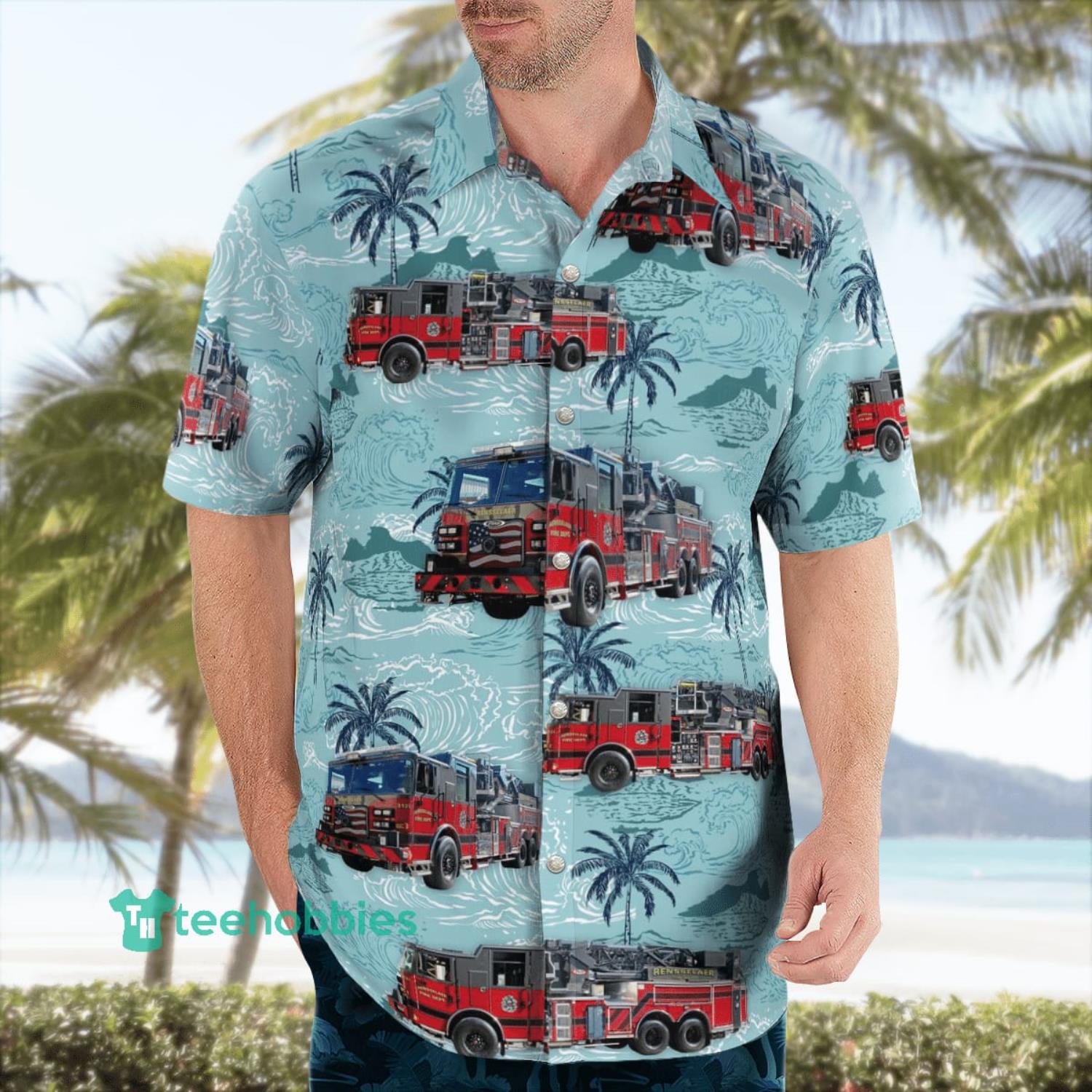 Rensselaer Fire Department Indiana Aloha Summer Beach Gift Hawaiian Shirt Product Photo 4 Rensselaer Fire Department Indiana Aloha Summer Beach Gift Hawaiian Shirt Product Photo 4