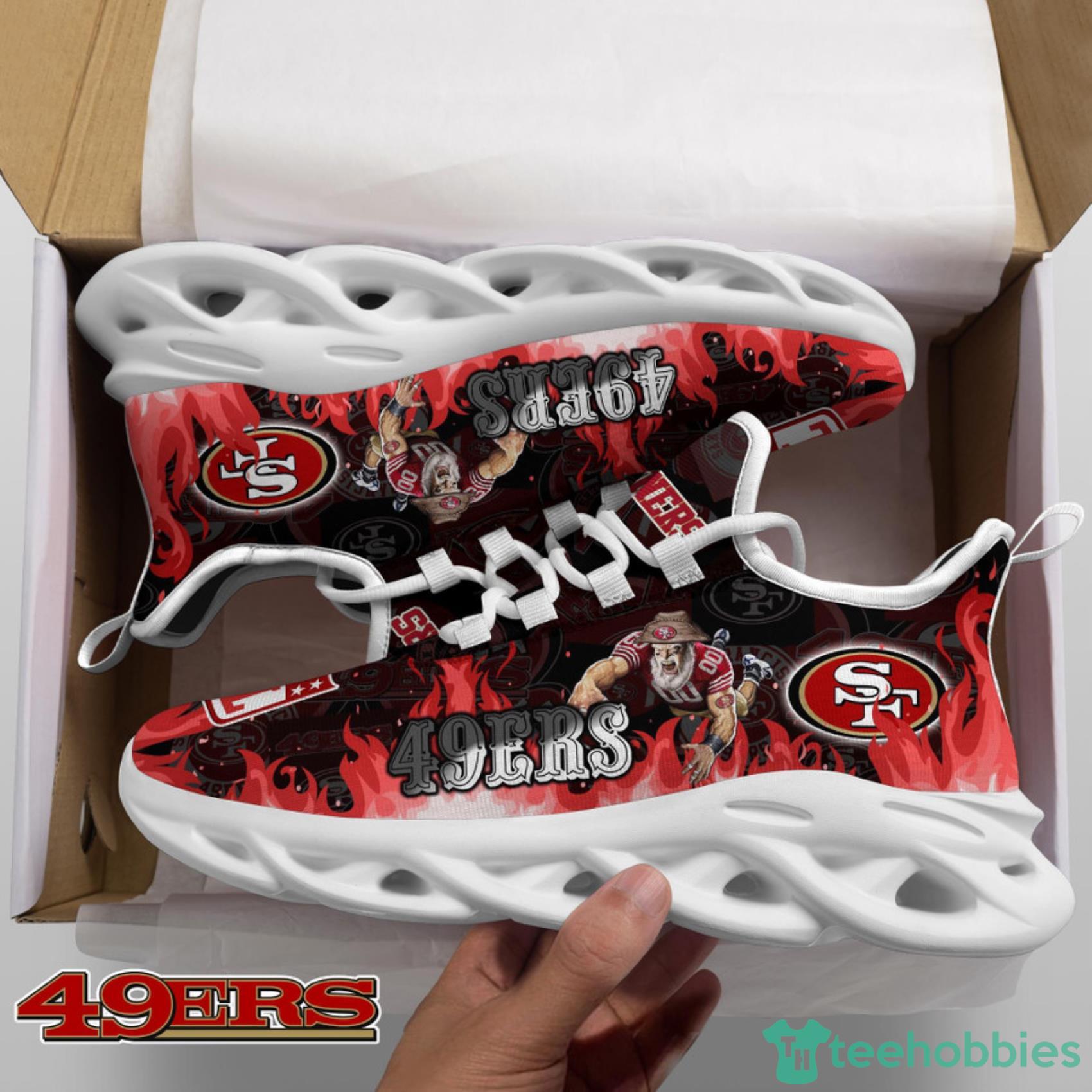 San Francisco 49ers NFL Fire Flame And Mascot Print Max Soul Shoes For Men Women Product Photo 5