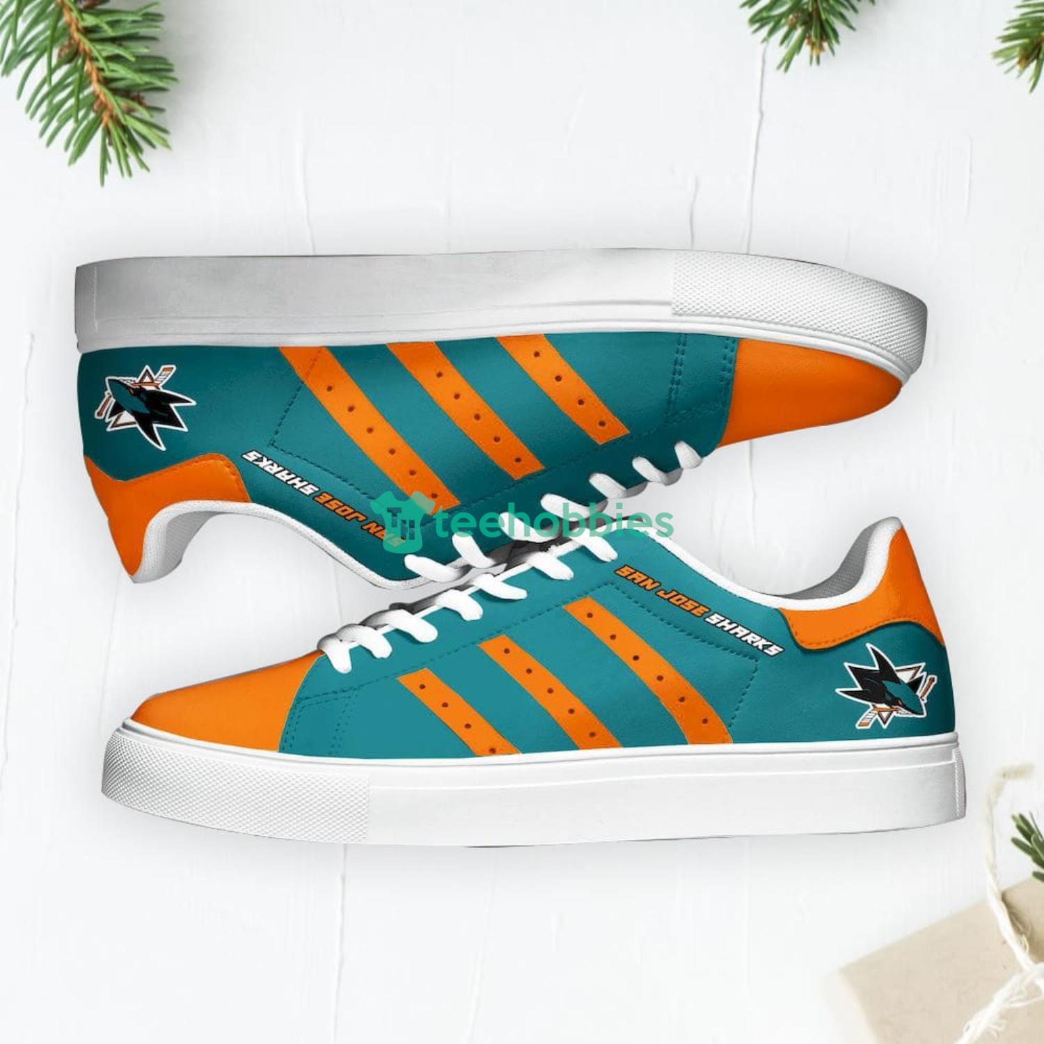 San Jose Sharks Stan Smith Low Top Skate Shoes Sneakers For Fans Product Photo 2