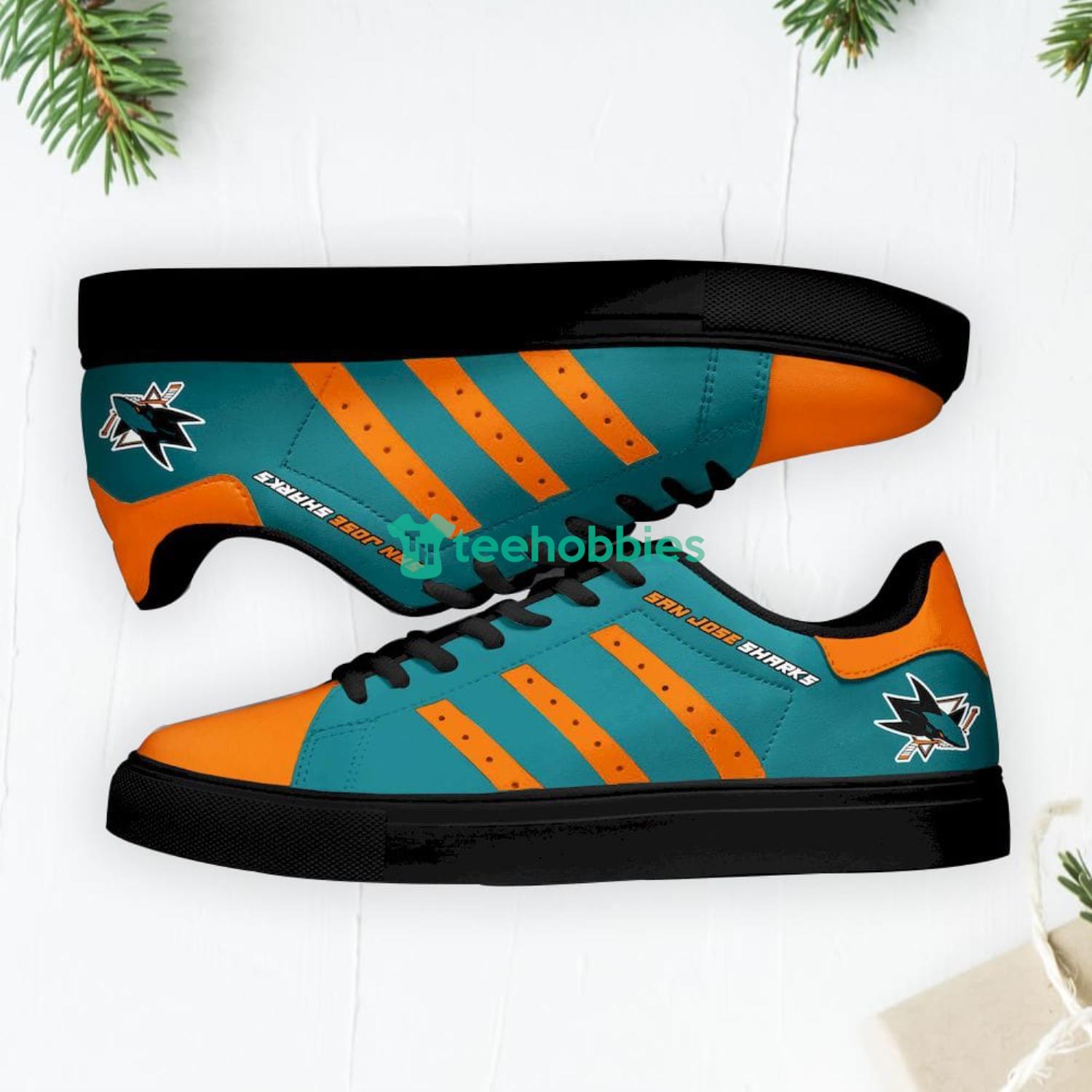 San Jose Sharks Stan Smith Low Top Skate Shoes Sneakers For Fans Product Photo 1