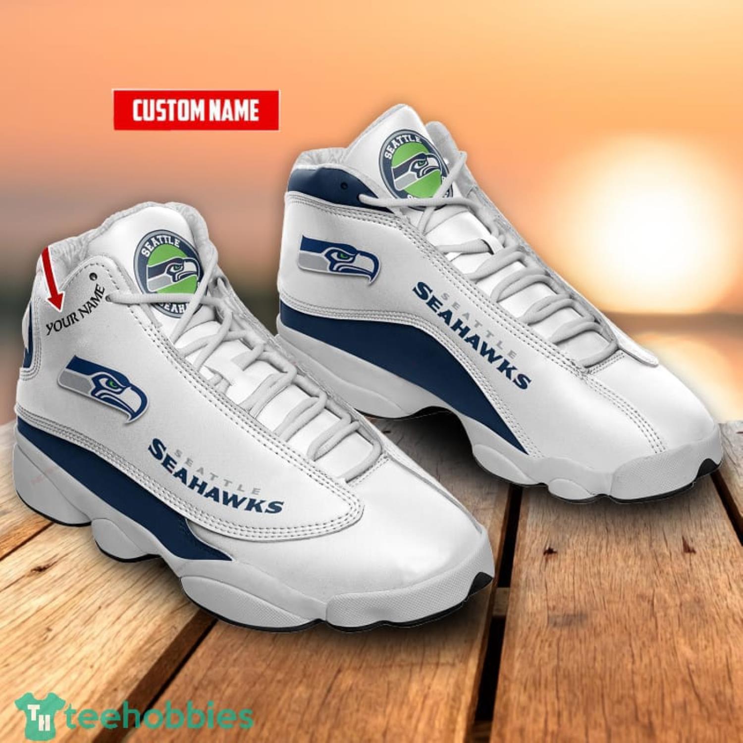 Seattle Seahawks NFL Sport Fans Custom Name Men And Women Air Jordan13 Shoes Product Photo 1