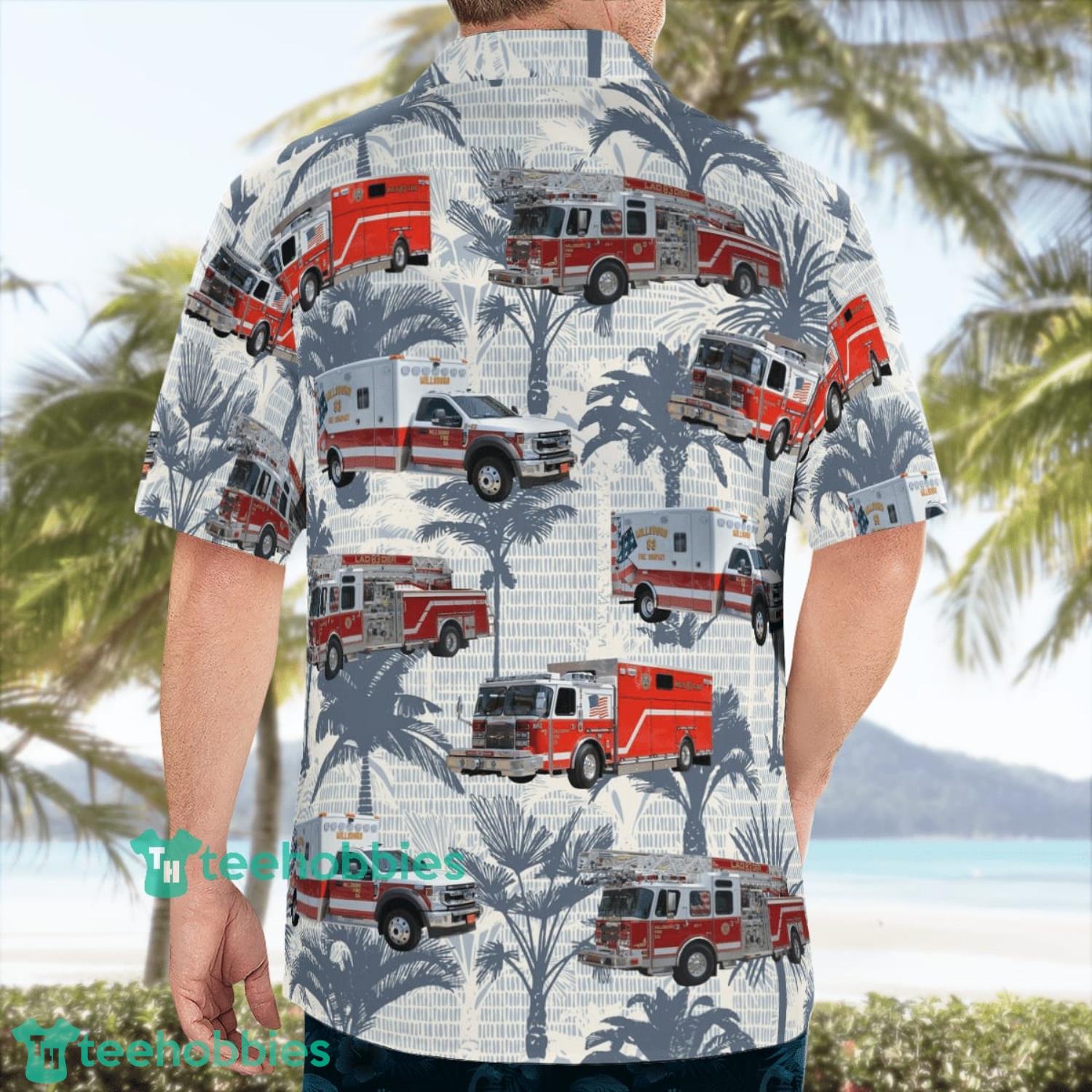 Sussex County Delaware Millsboro Fire Company Aloha Summer Beach Short Sleeve Hawaiian Shirt Product Photo 2 Sussex County Delaware Millsboro Fire Company Aloha Summer Beach Short Sleeve Hawaiian Shirt Product Photo 2