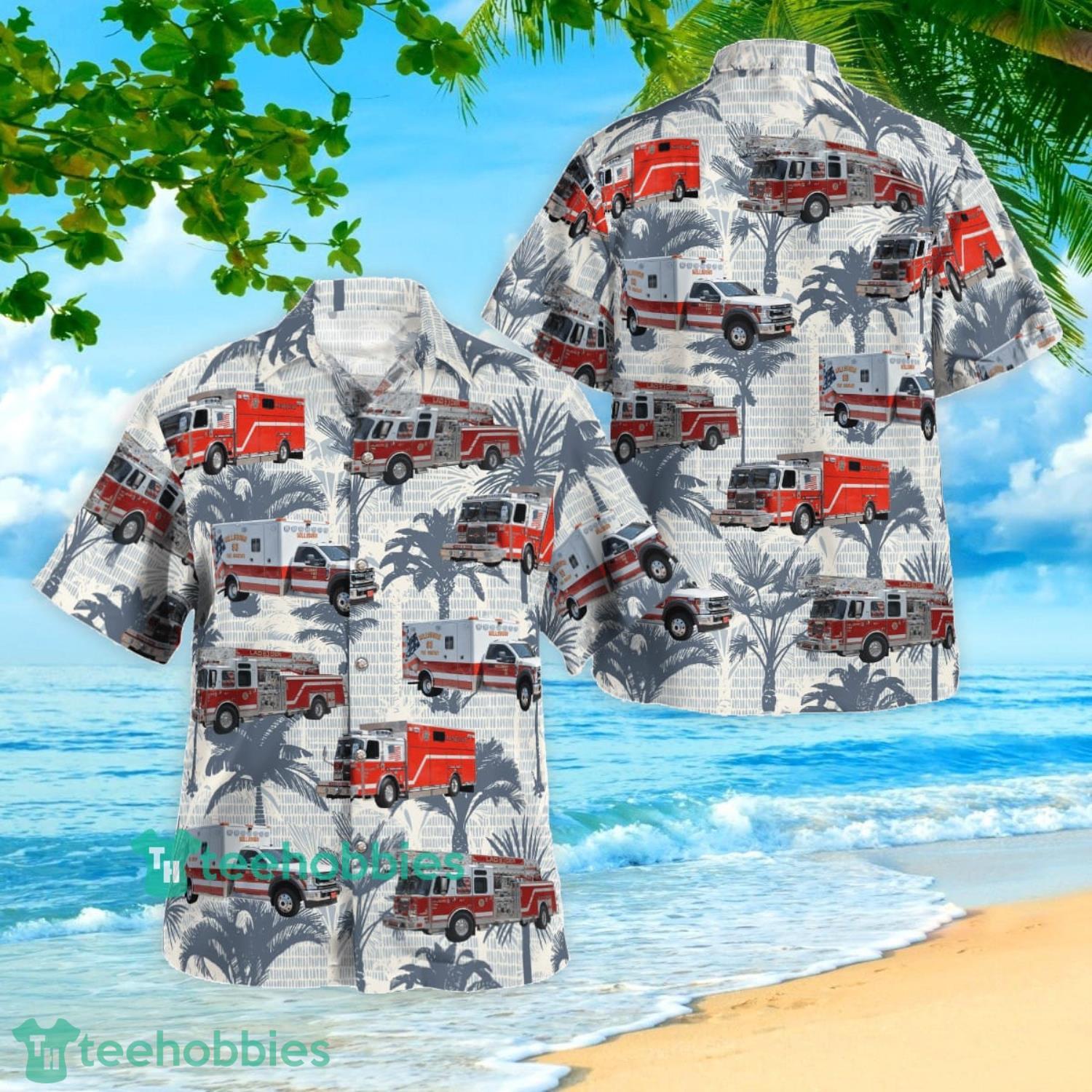 Sussex County Delaware Millsboro Fire Company Aloha Summer Beach Short Sleeve Hawaiian Shirt Product Photo 1 Sussex County Delaware Millsboro Fire Company Aloha Summer Beach Short Sleeve Hawaiian Shirt Product Photo 1