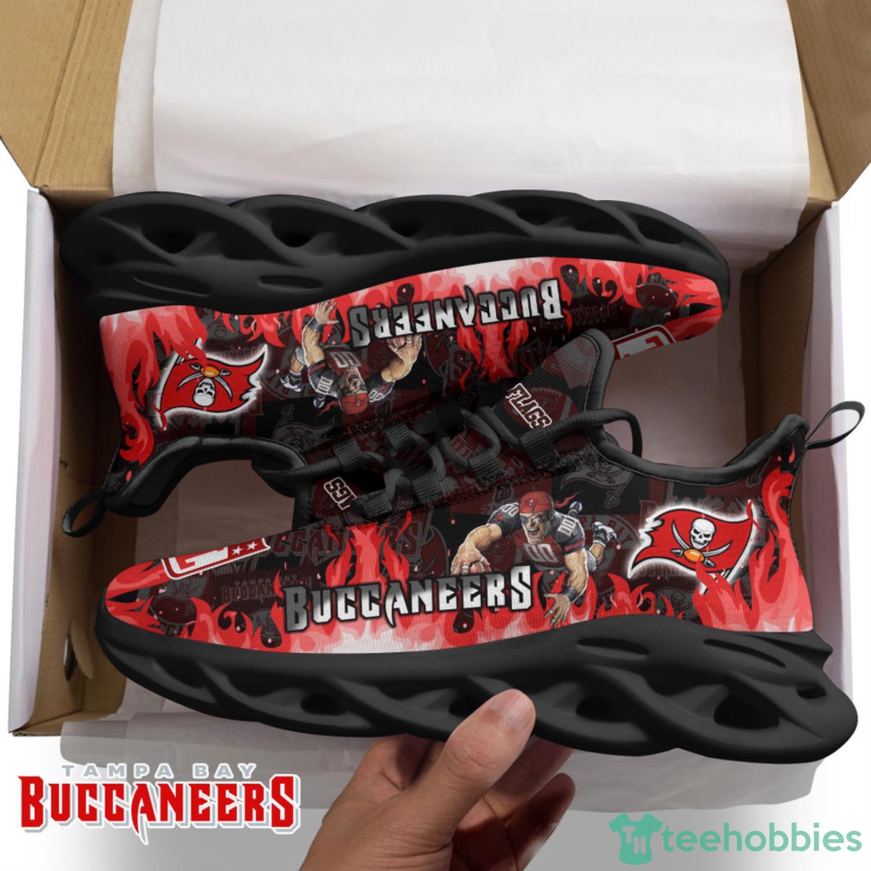 Tampa Bay Buccaneers NFL Fire Flame And Mascot Print Max Soul Shoes For Men Women Product Photo 2
