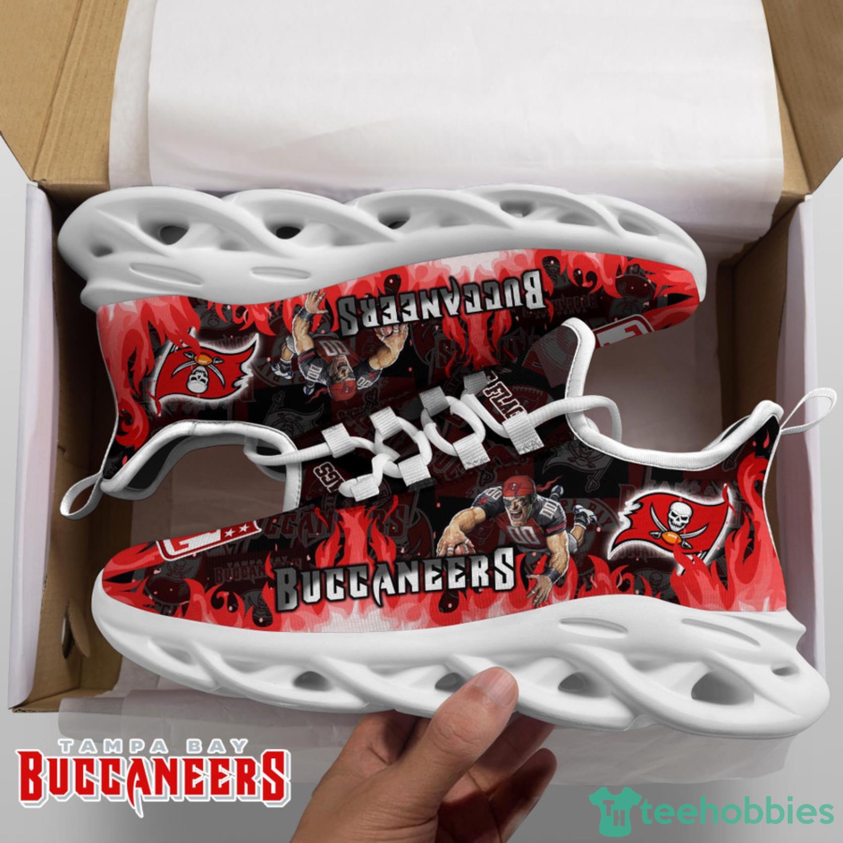 Tampa Bay Buccaneers NFL Fire Flame And Mascot Print Max Soul Shoes For Men Women Product Photo 5