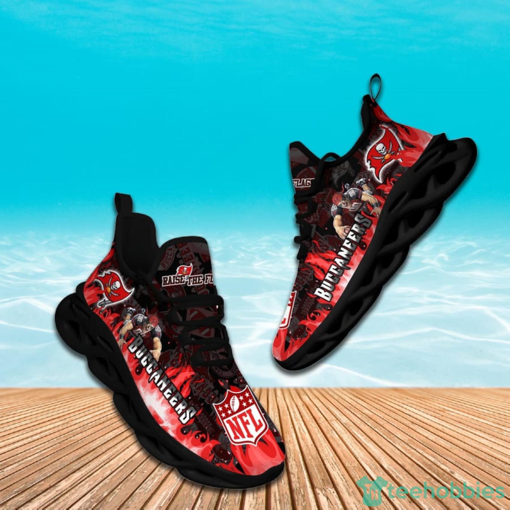 Tampa Bay Buccaneers NFL Fire Flame And Mascot Print Max Soul Shoes For Men Women Product Photo 1