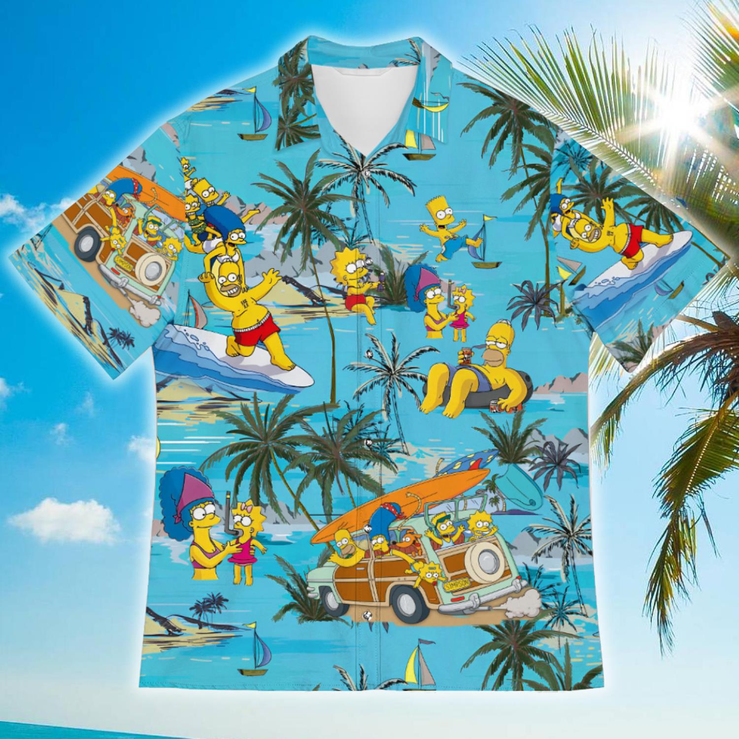 The Simpsons Family Coconut Hawaiian Shirt image The Simpsons Family Coconut Hawaiian Shirt Product Photo 2