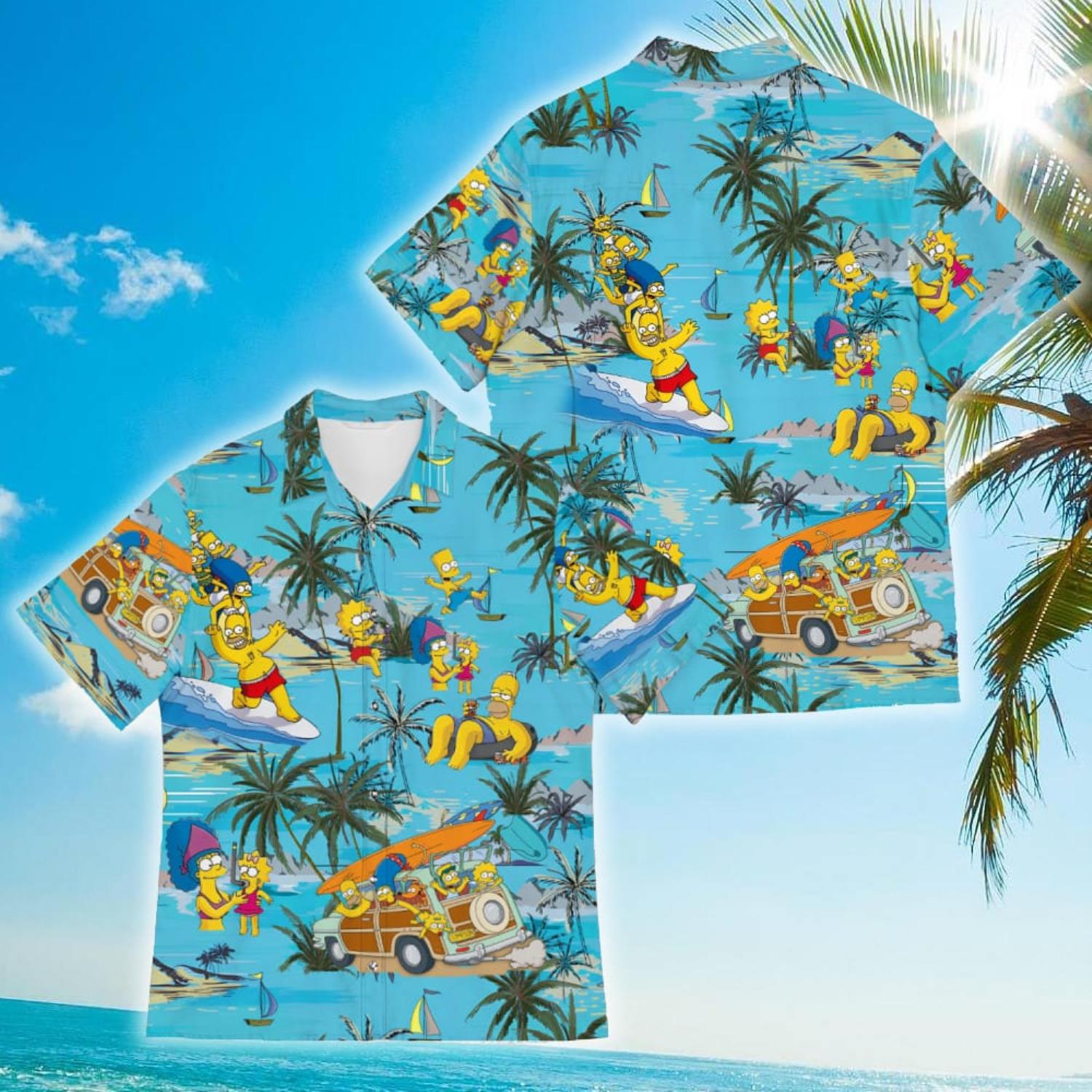 The Simpsons Family Coconut Hawaiian Shirt Product Photo 3 The Simpsons Family Coconut Hawaiian Shirt Product Photo 3