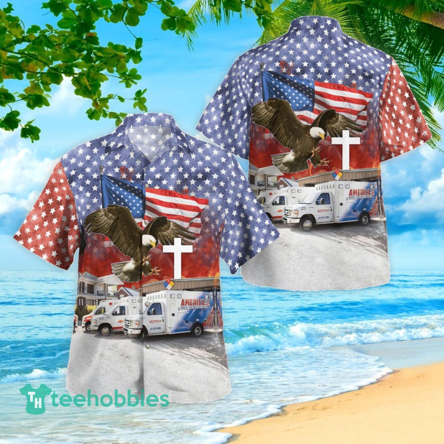 US Flag Springfield Illinois America Ambulance Hawaiian Shirt Best Gift For Summer Vacation Product Photo 1 US Flag Springfield Illinois America Ambulance Hawaiian Shirt Best Gift For Summer Vacation Product Photo 1