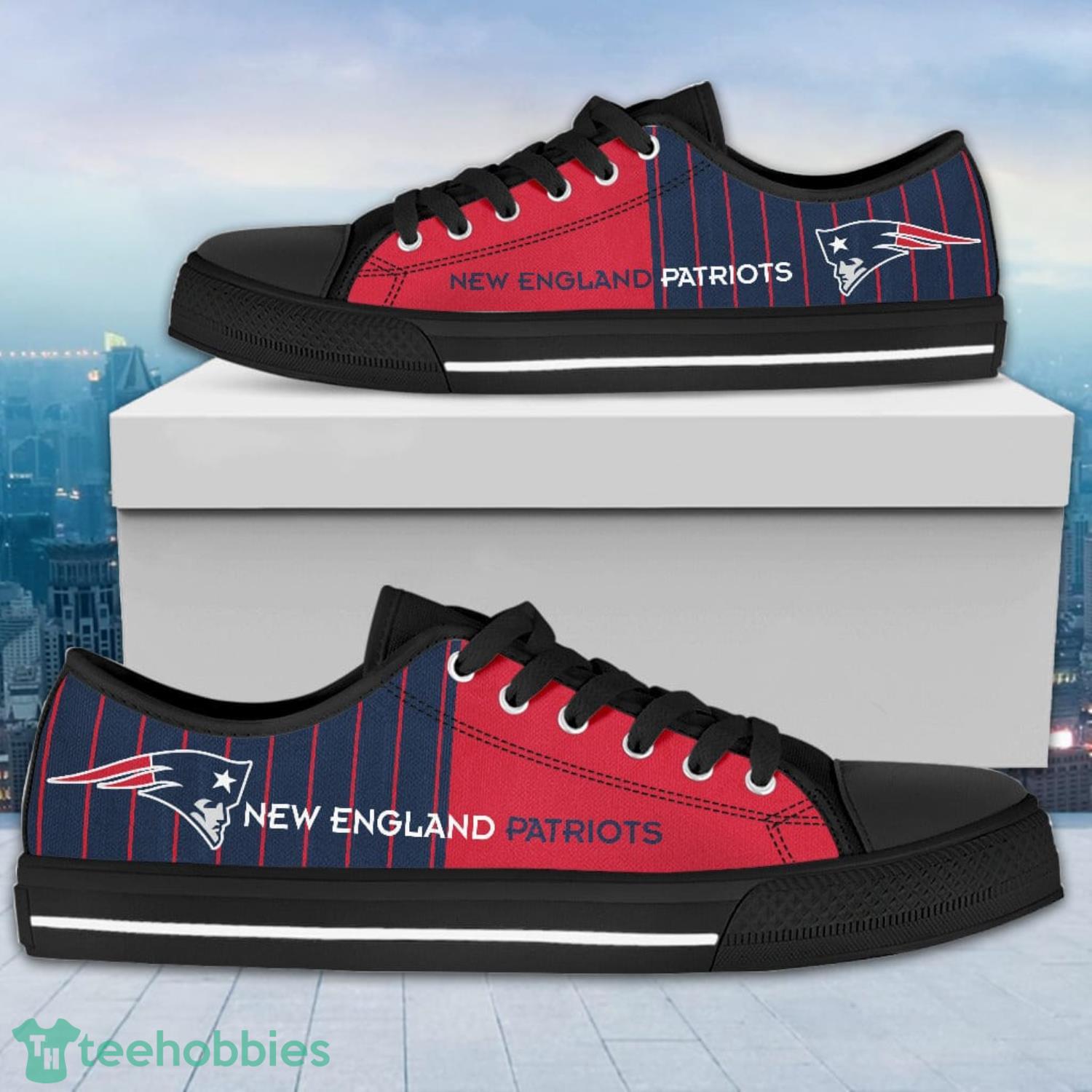 Vertical Stripes New England Patriots AOP Print Low Top Shoes For Men And Women Product Photo 1 Vertical Stripes New England Patriots AOP Print Low Top Shoes For Men And Women Product Photo 1