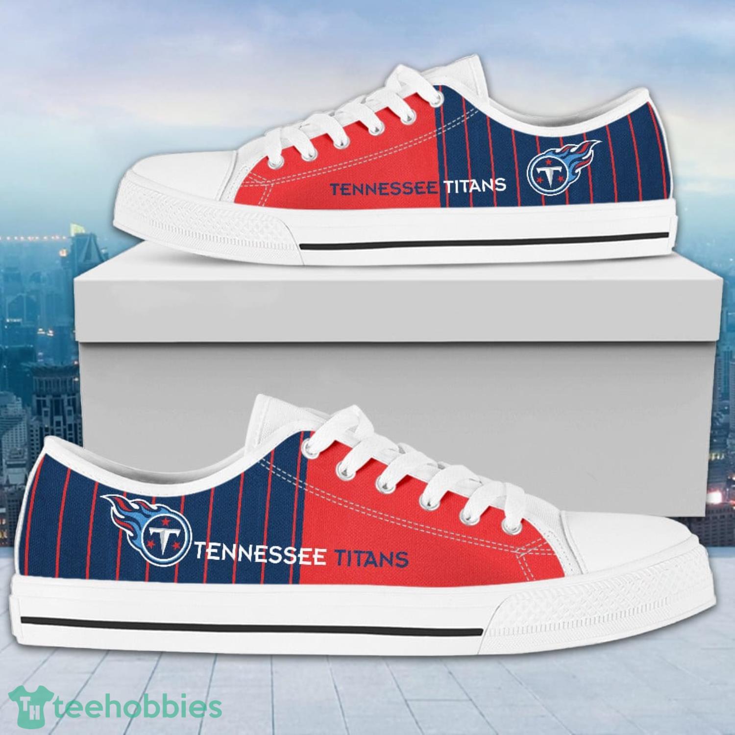 Vertical Stripes Tennessee Titans AOP Print Low Top Shoes For Men And Women image Vertical Stripes Tennessee Titans AOP Print Low Top Shoes For Men And Women Product Photo 2