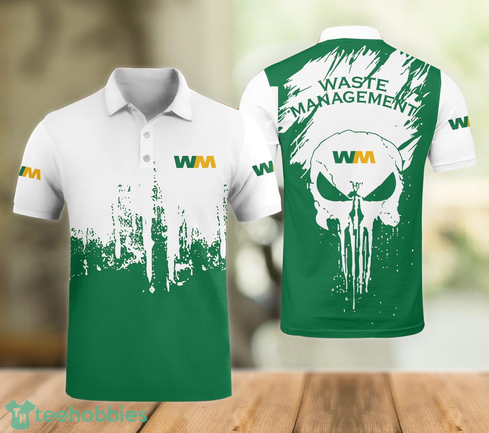 Waste Management All Over Printed Polo Shirt Product Photo 1 Waste Management All Over Printed Polo Shirt Product Photo 1