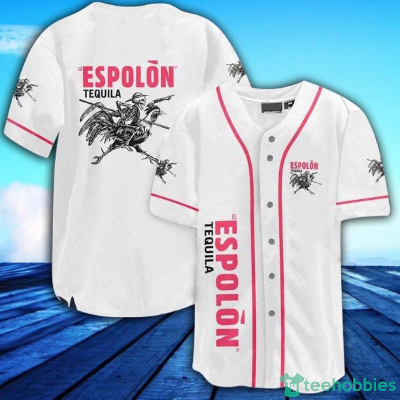 White Espolon Tequila AOP Full Print Baseball Jersey Shirt For Men And Women Product Photo 1 White Espolon Tequila AOP Full Print Baseball Jersey Shirt For Men And Women Product Photo 1