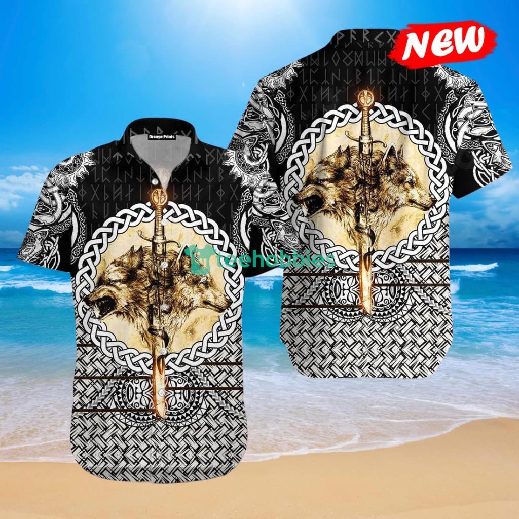Wolf Viking Tattoo Design For This Summer Hawaiian Shirt - Wolf Viking Tattoo Design For This Summer Hawaiian Shirt