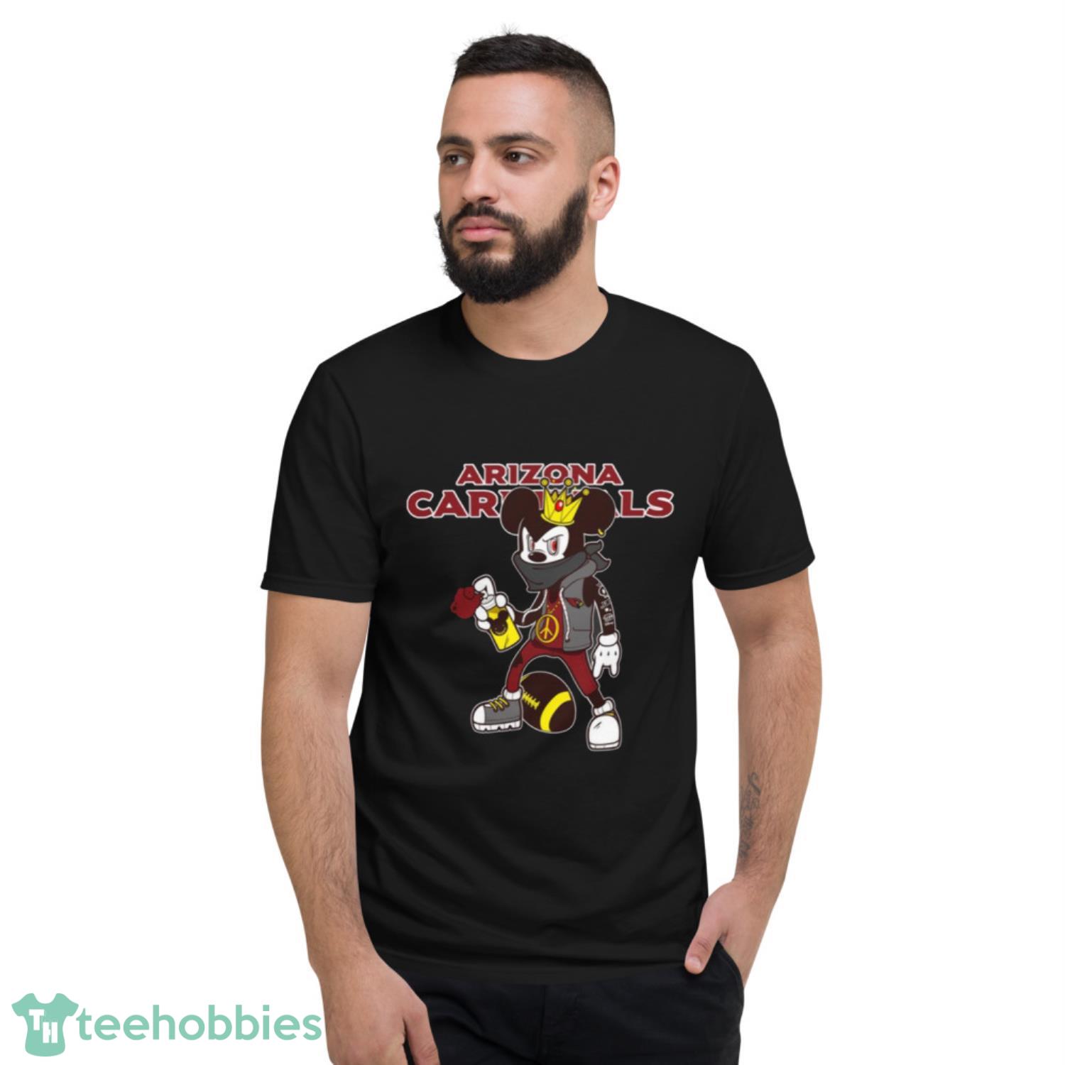 Arizona Cardinals NFL Football Mickey Peace Sign Sports T Shirt - Short Sleeve T-Shirt Arizona Cardinals NFL Football Mickey Peace Sign Sports T Shirt - Short Sleeve T-Shirt