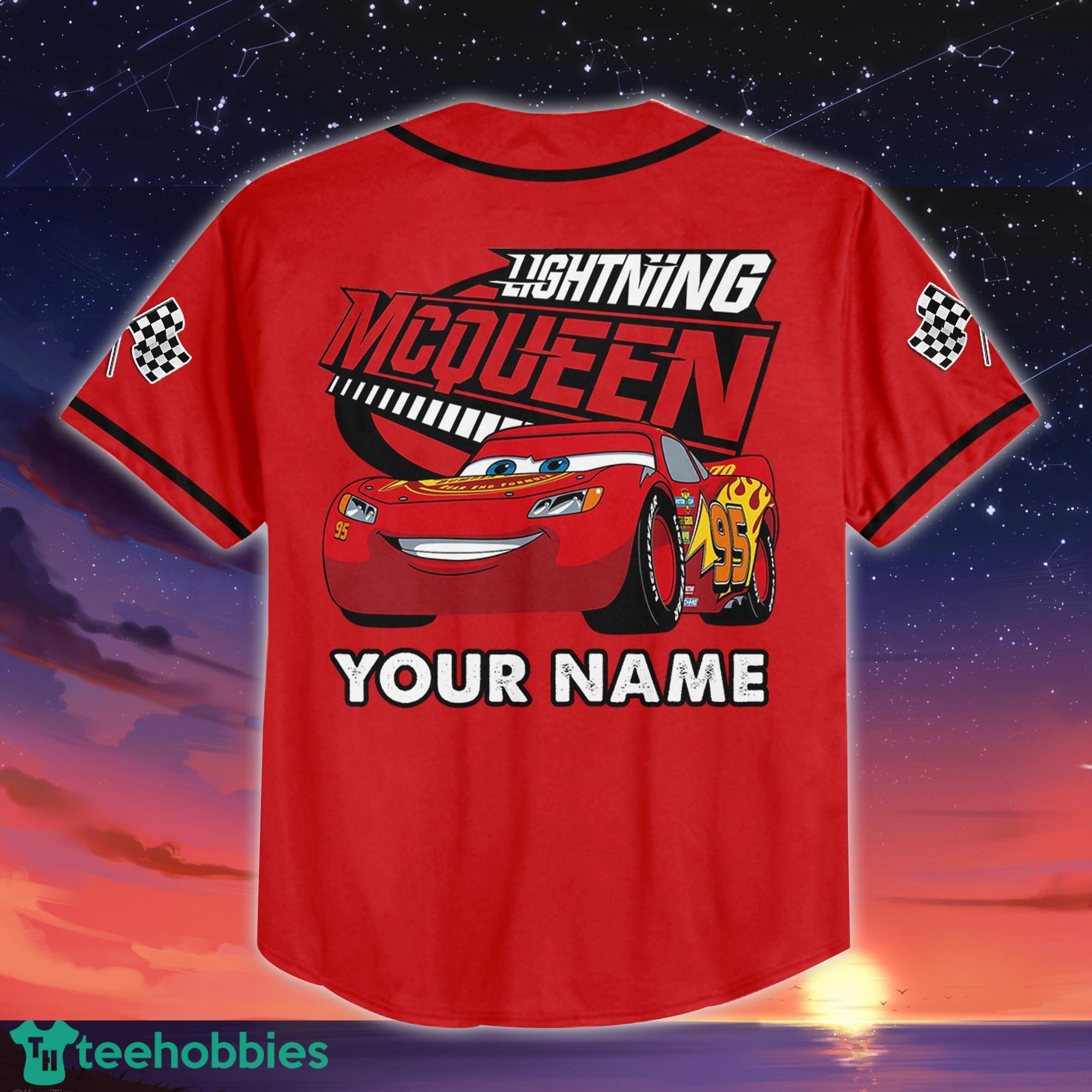 Custom Name And Number For Disney Fans Lightning Mcqueen Speed Red Dark Baseball Jersey Shirt Product Photo 3 Custom Name And Number For Disney Fans Lightning Mcqueen Speed Red Dark Baseball Jersey Shirt Product Photo 3