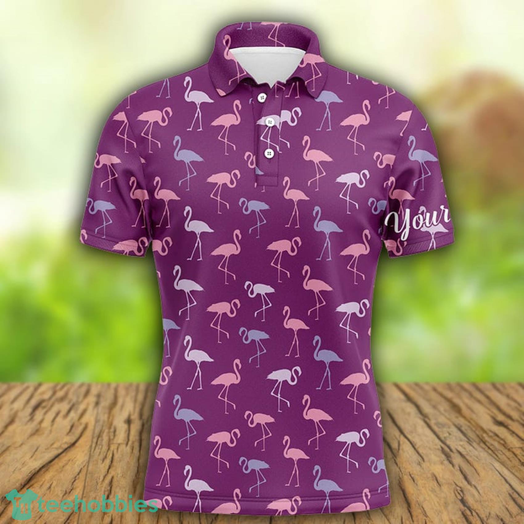 Custom Name And Team Name Purple Flamingos Birds Pattern Tropical Polo Shirt For Men And Women Product Photo 1 Custom Name And Team Name Purple Flamingos Birds Pattern Tropical Polo Shirt For Men And Women Product Photo 1