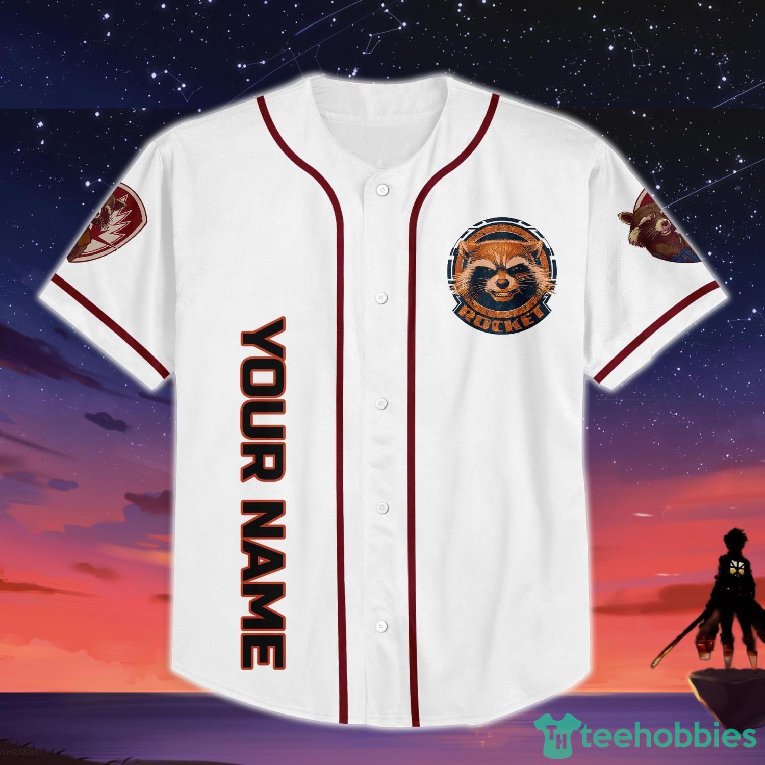 Rocket Raccoon Funny Custom Name Baseball Jersey Shirt Cute Gifts