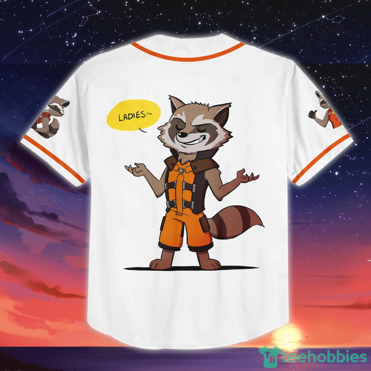 Rocket Raccoon Awesome Funny Custom Name Baseball Jersey Shirt Cute Gift  For Fan Disney - Banantees