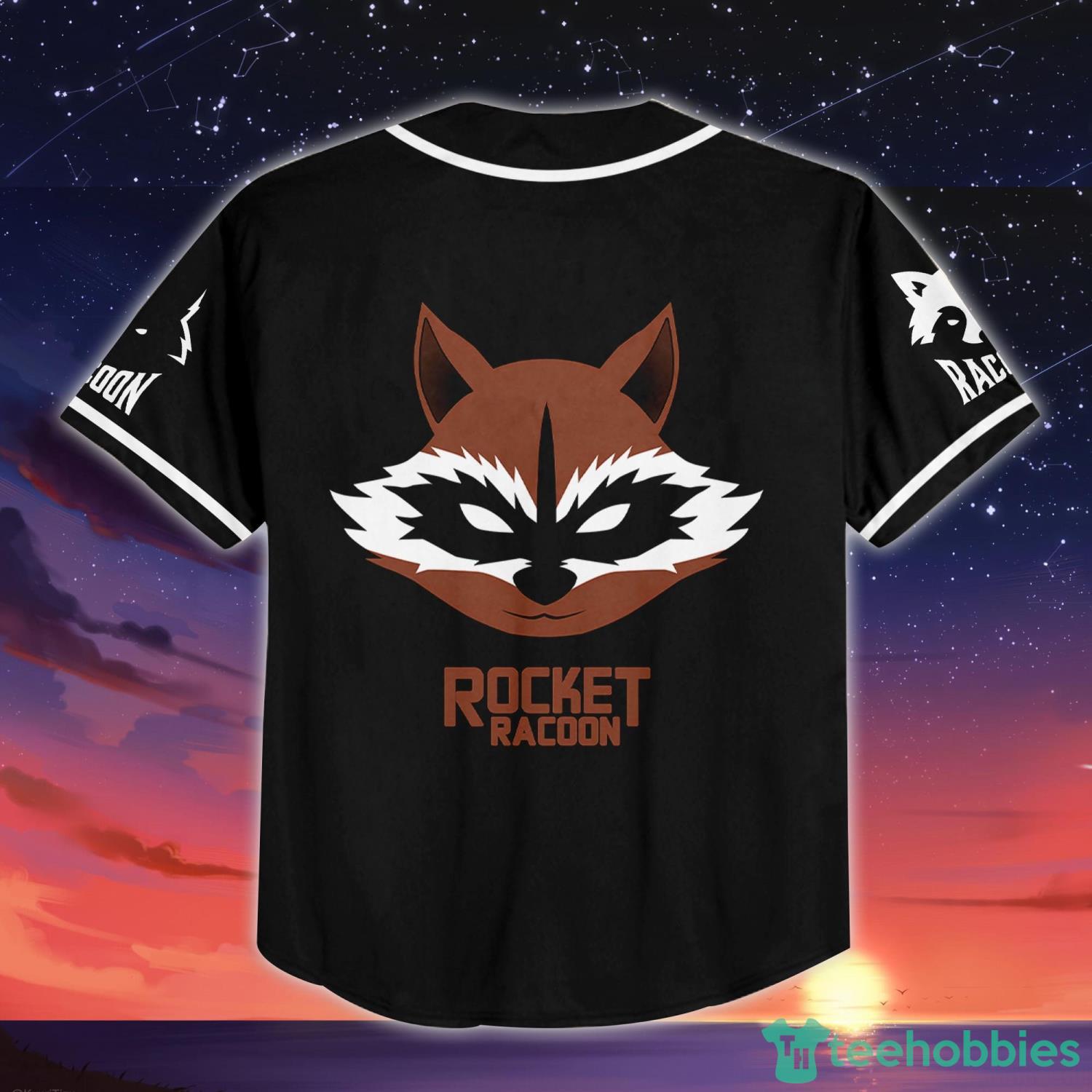 Rocket Raccoon Cute Funny Custom Name Baseball Jersey Shirt Cute