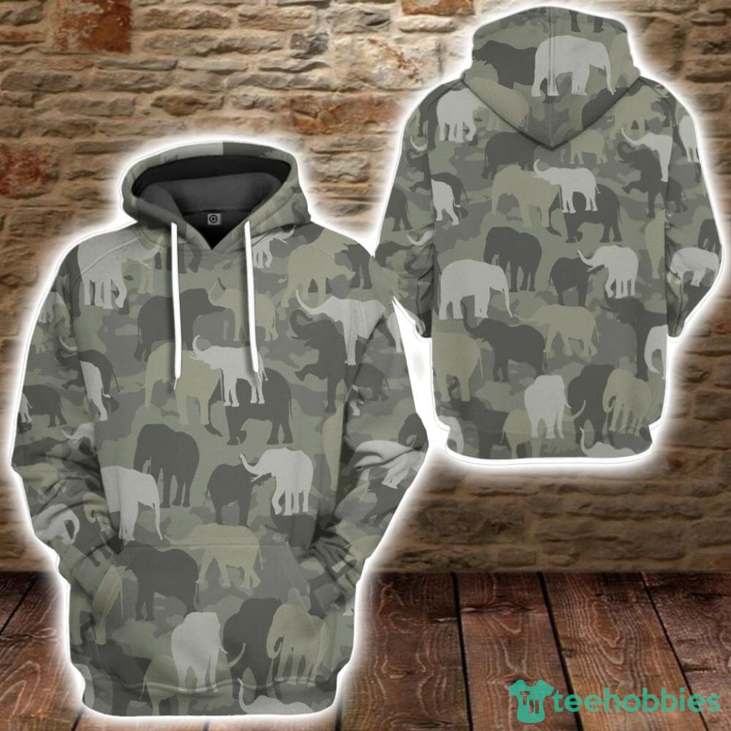 Elephants Camo 3D Hoodie All Over Print For Men And Women