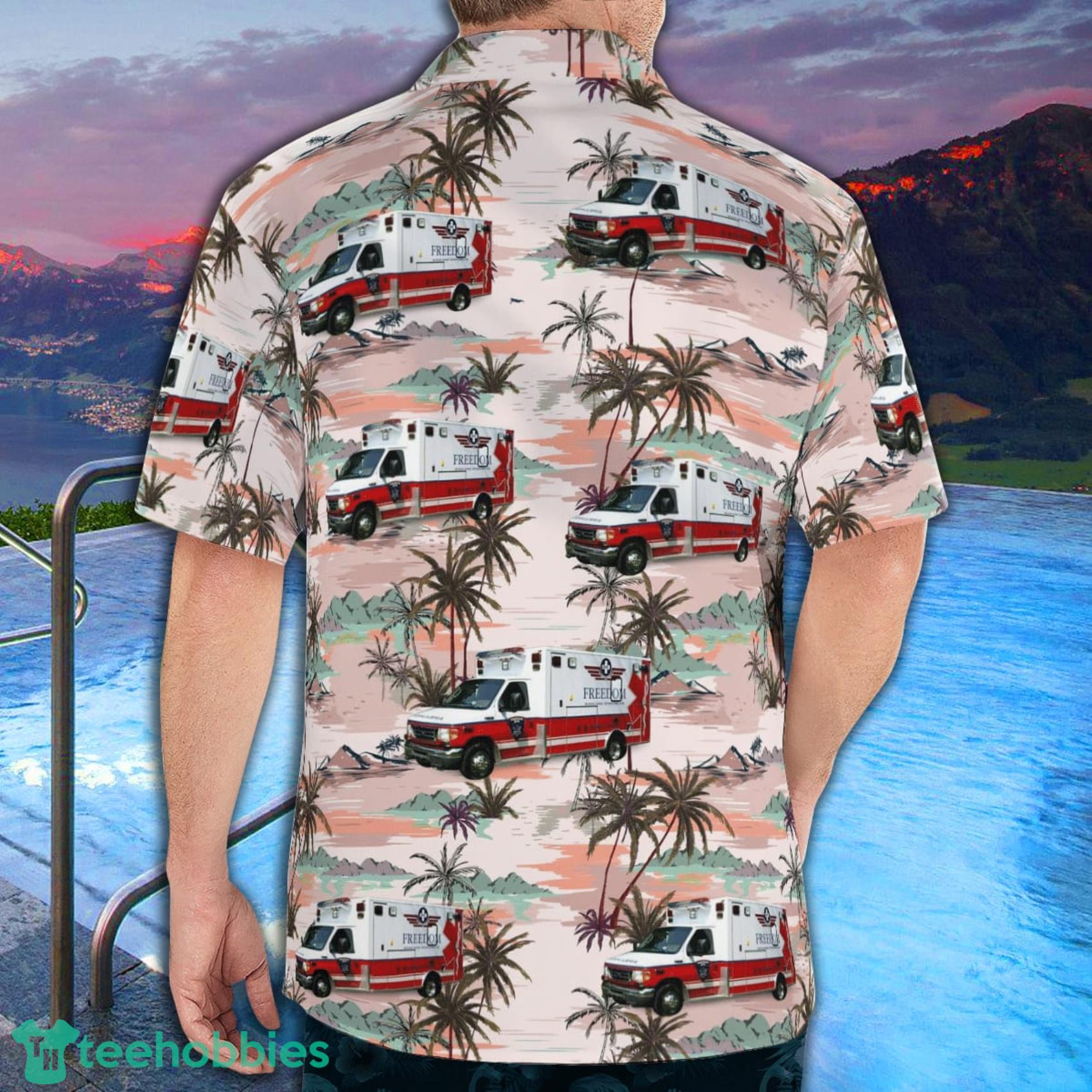 Freedom Ems Rockdale Illinois Tropical Style AOP Short Sleeve Hawaiian Shirt And Beach Short Product Photo 4 Freedom Ems Rockdale Illinois Tropical Style AOP Short Sleeve Hawaiian Shirt And Beach Short Product Photo 4