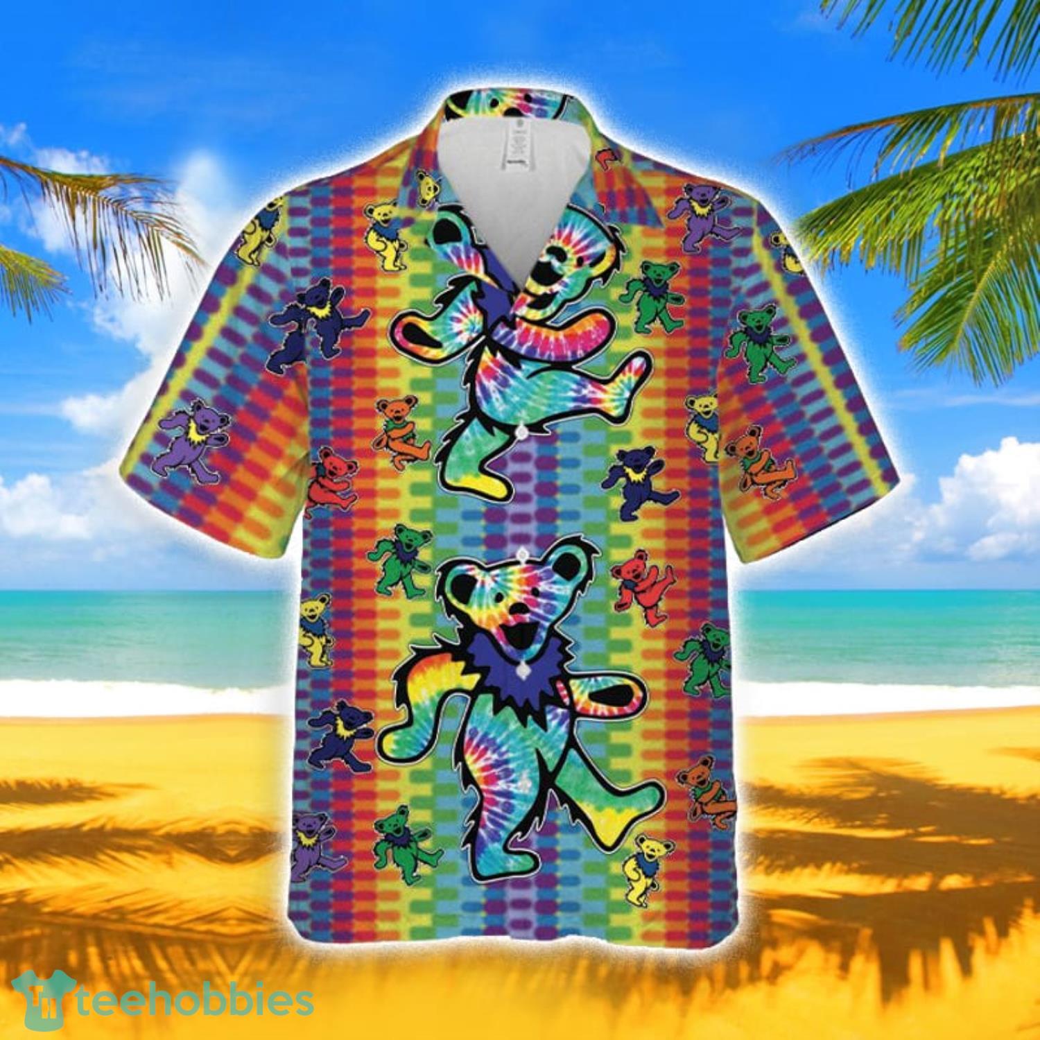 Grateful Dead Bears Vertical Tiedye Short Sleeve Unisex Beach Lover Hawaiian Shirt For Men And Women Product Photo 1 Grateful Dead Bears Vertical Tiedye Short Sleeve Unisex Beach Lover Hawaiian Shirt For Men And Women Product Photo 1