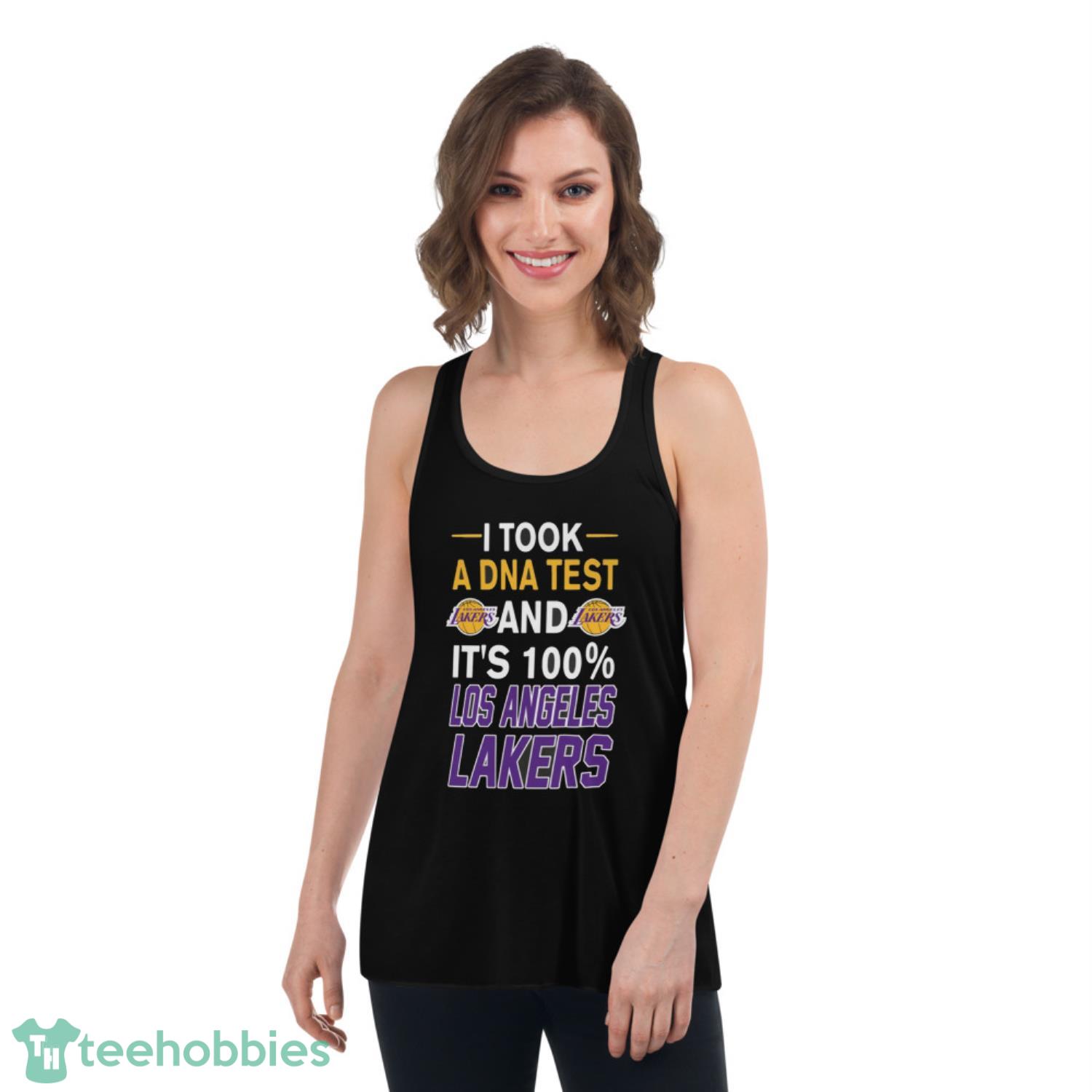 I Took A DNA Test And Its Los-Angeles-Lakers T Shirt - Womens Flowy Racerback Tank I Took A DNA Test And Its Los-Angeles-Lakers T Shirt - Womens Flowy Racerback Tank