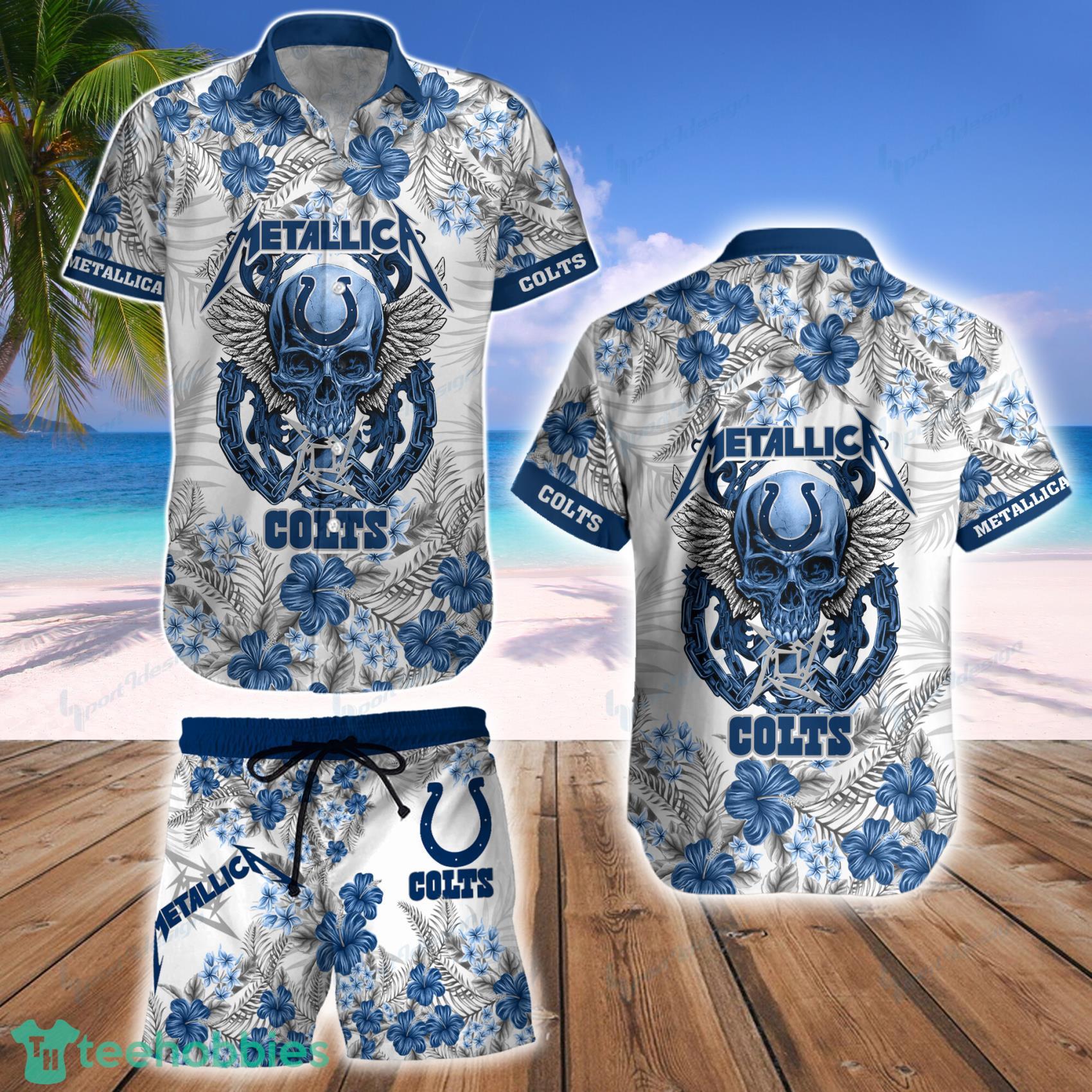 Indianapolis Colts NFL Hawaiian Shirt Tropical Pattern Graphic