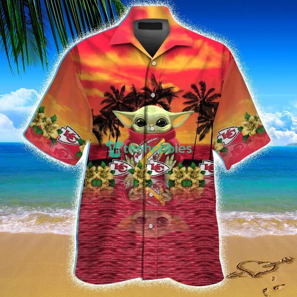 Kansas City Chiefs And Baby Yoda Button Up Tropical Aloha Hawaiian Shirts Product Photo 1 Kansas City Chiefs And Baby Yoda Button Up Tropical Aloha Hawaiian Shirts Product Photo 1