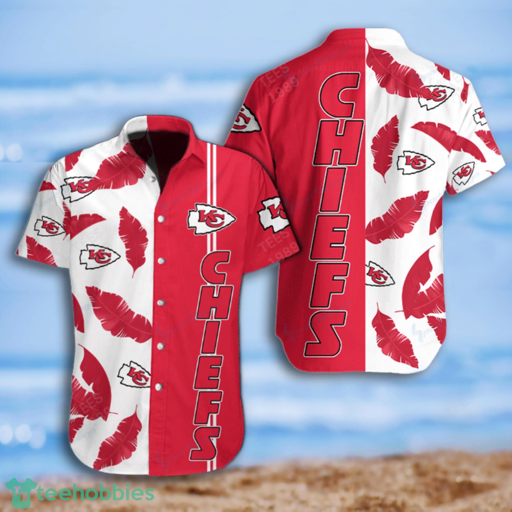 Kansas City Chiefs Banana Leave Tropical Pattern Hawaiian Shirt And Short Product Photo 1