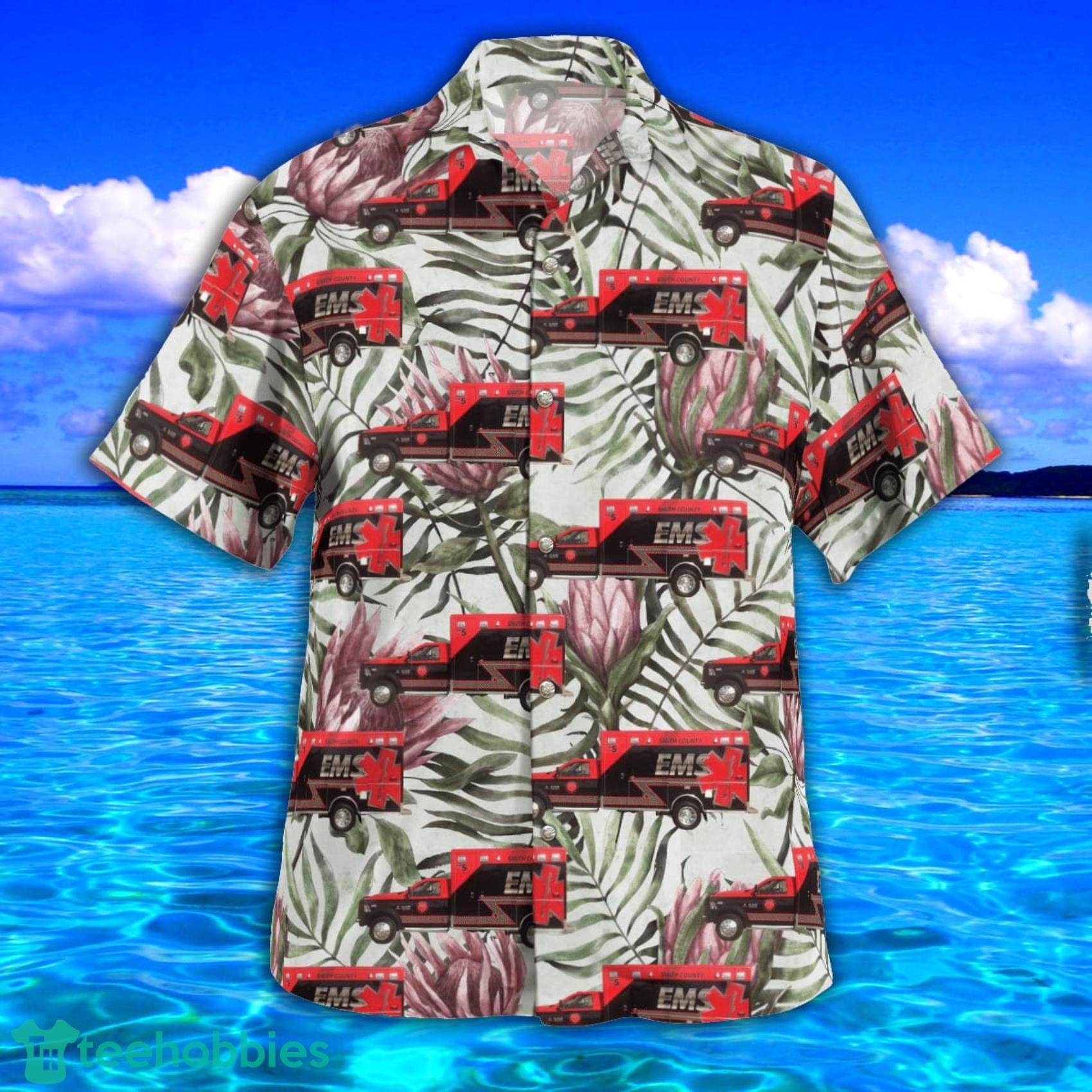 Kansas, Smith County EMS Tropical Style Hawaiian Shirt image Kansas, Smith County EMS Tropical Style Hawaiian Shirt Product Photo 2