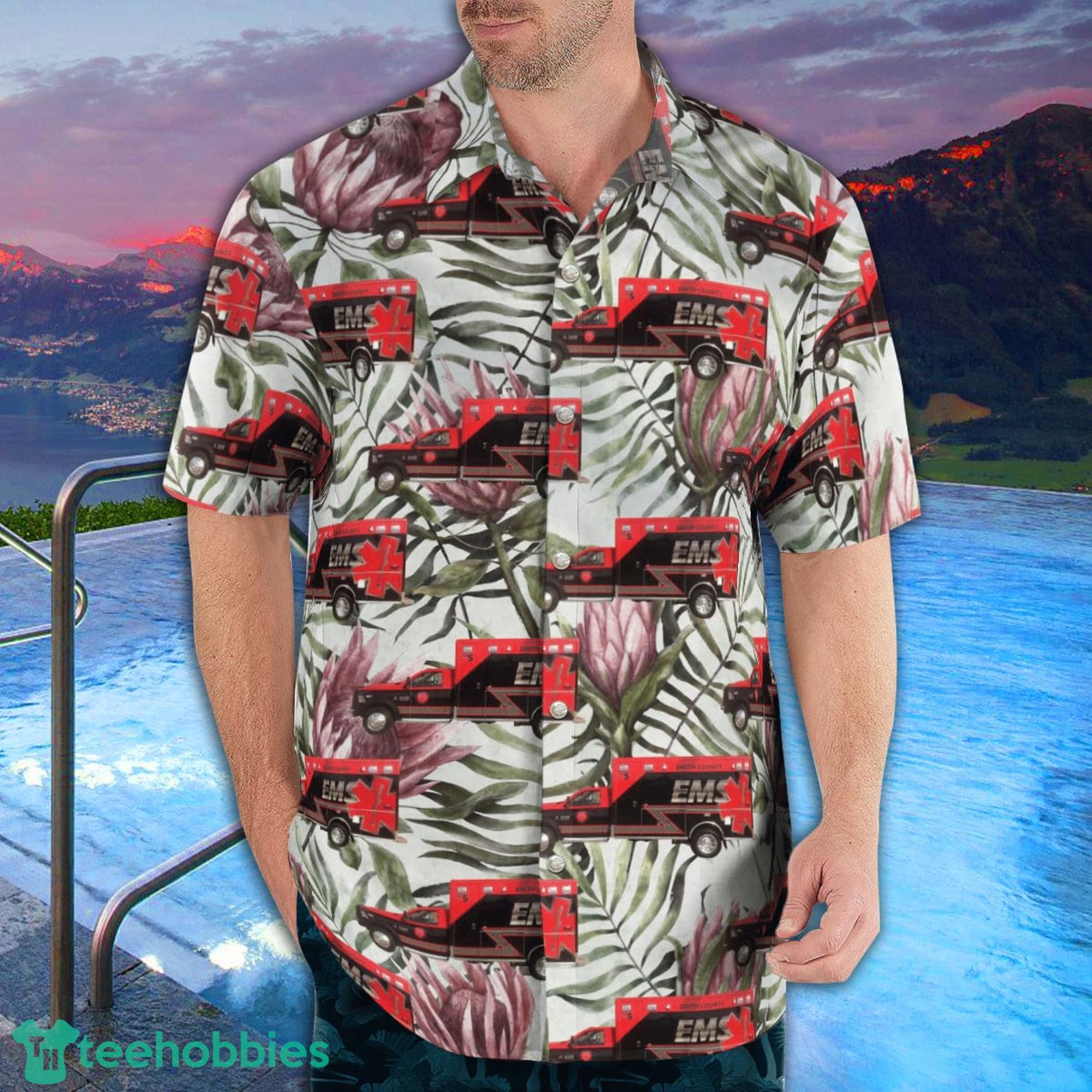 Kansas, Smith County EMS Tropical Style Hawaiian Shirt Product Photo 3 Kansas, Smith County EMS Tropical Style Hawaiian Shirt Product Photo 3