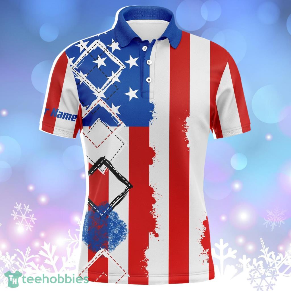 Mens Golf Polo Shirts American Flag Patriot Custom Name Golf Shirts For Men, Gift For The Golfers Product Photo 1 Mens Golf Polo Shirts American Flag Patriot Custom Name Golf Shirts For Men, Gift For The Golfers Product Photo 1